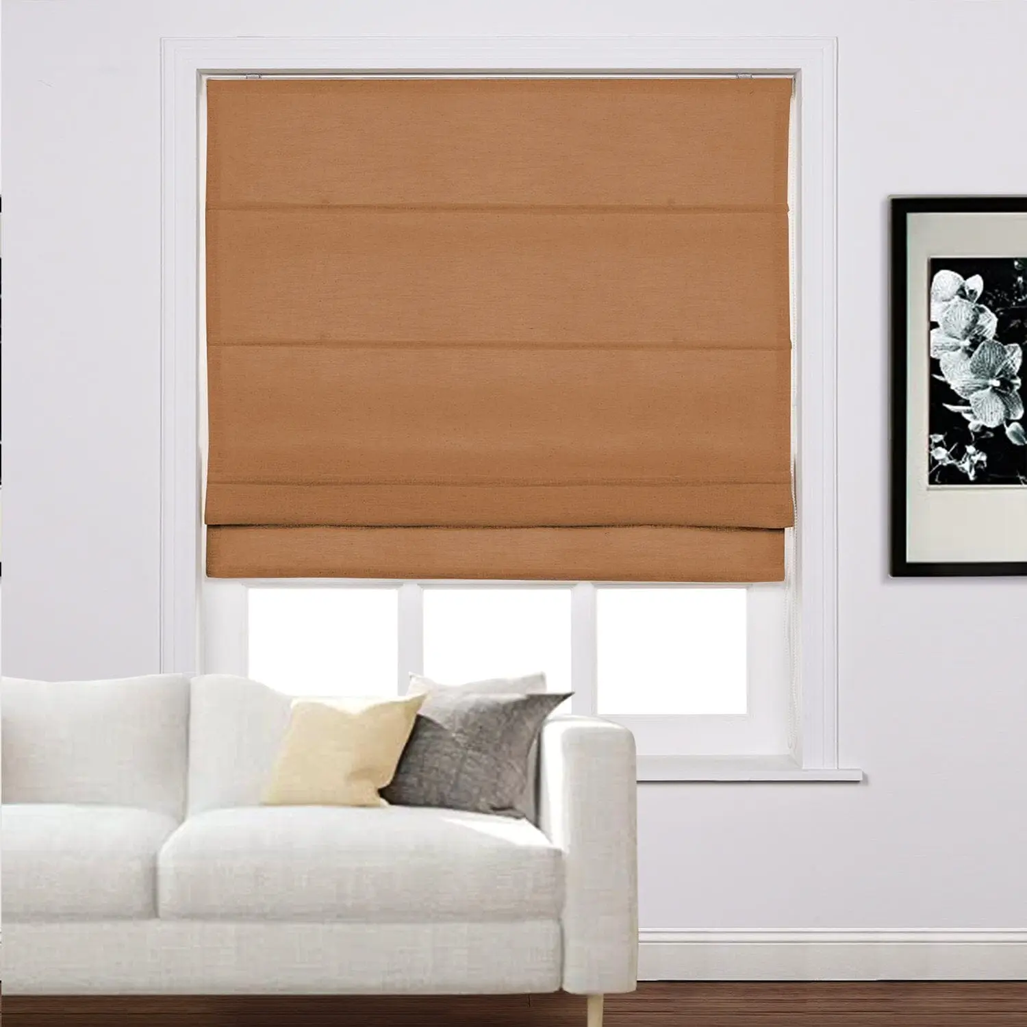 Liz Linen Window Roman Shades Loop Cord Lift - Image 39