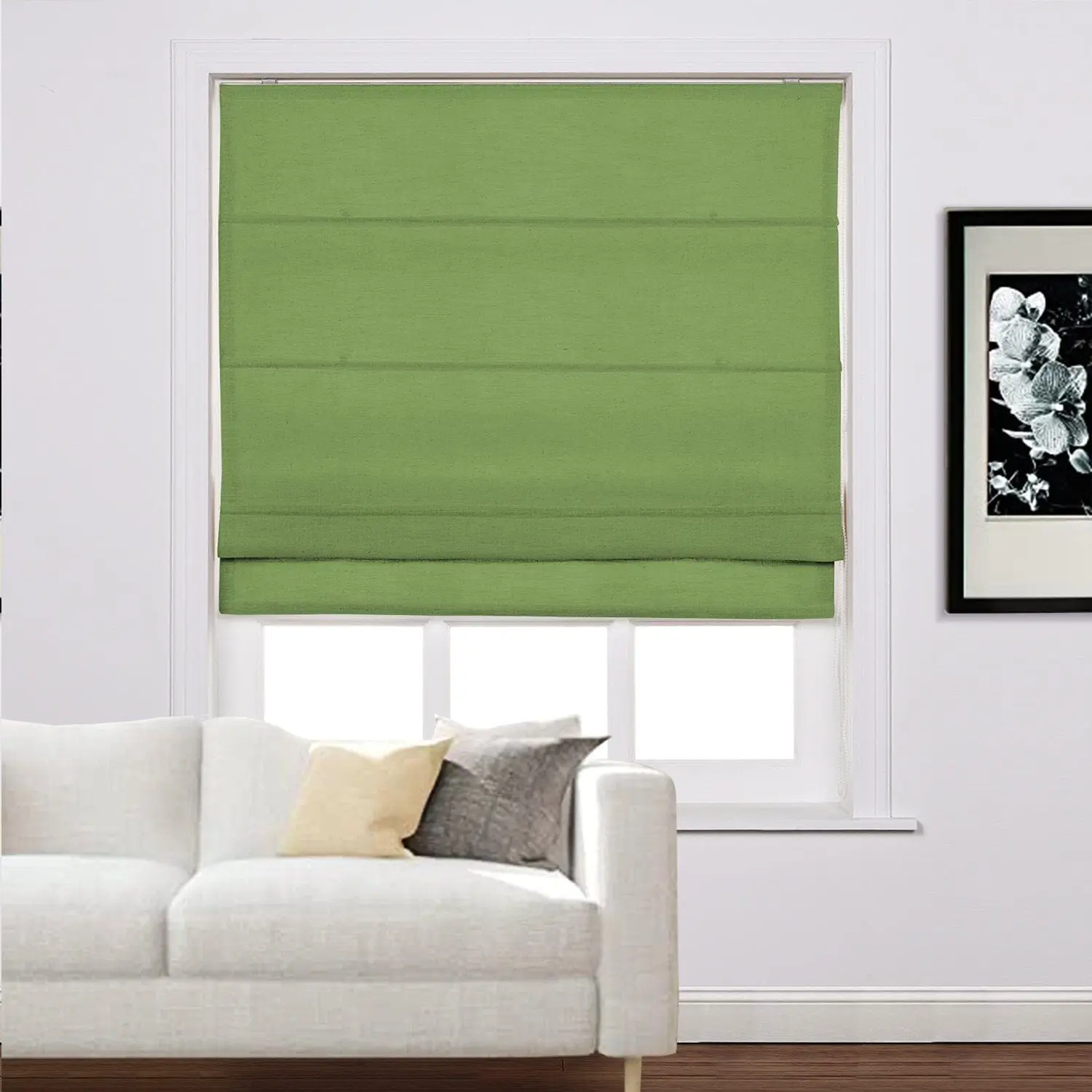 Liz Linen Window Roman Shades Loop Cord Lift - Image 41