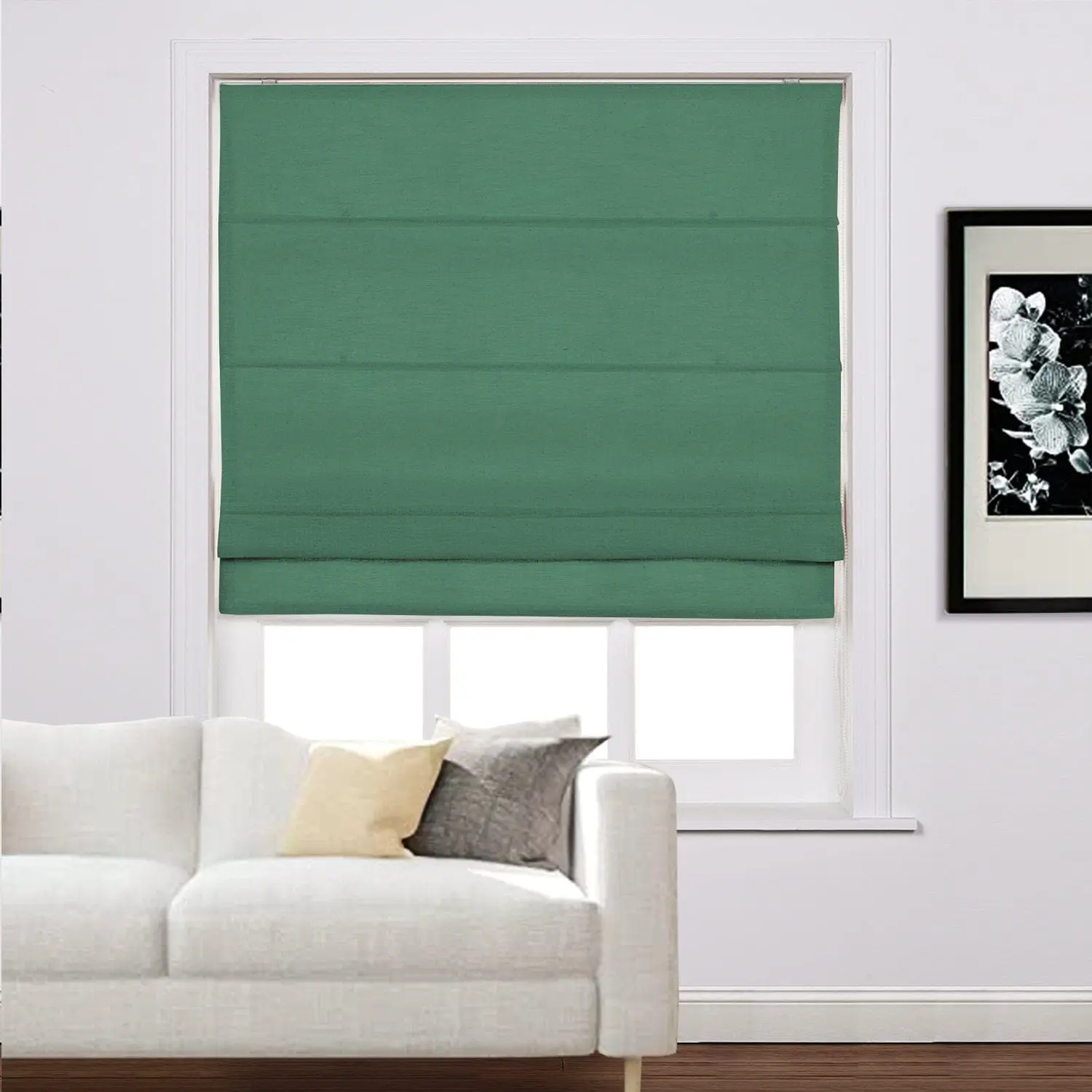Liz Linen Window Roman Shades Loop Cord Lift - Image 42