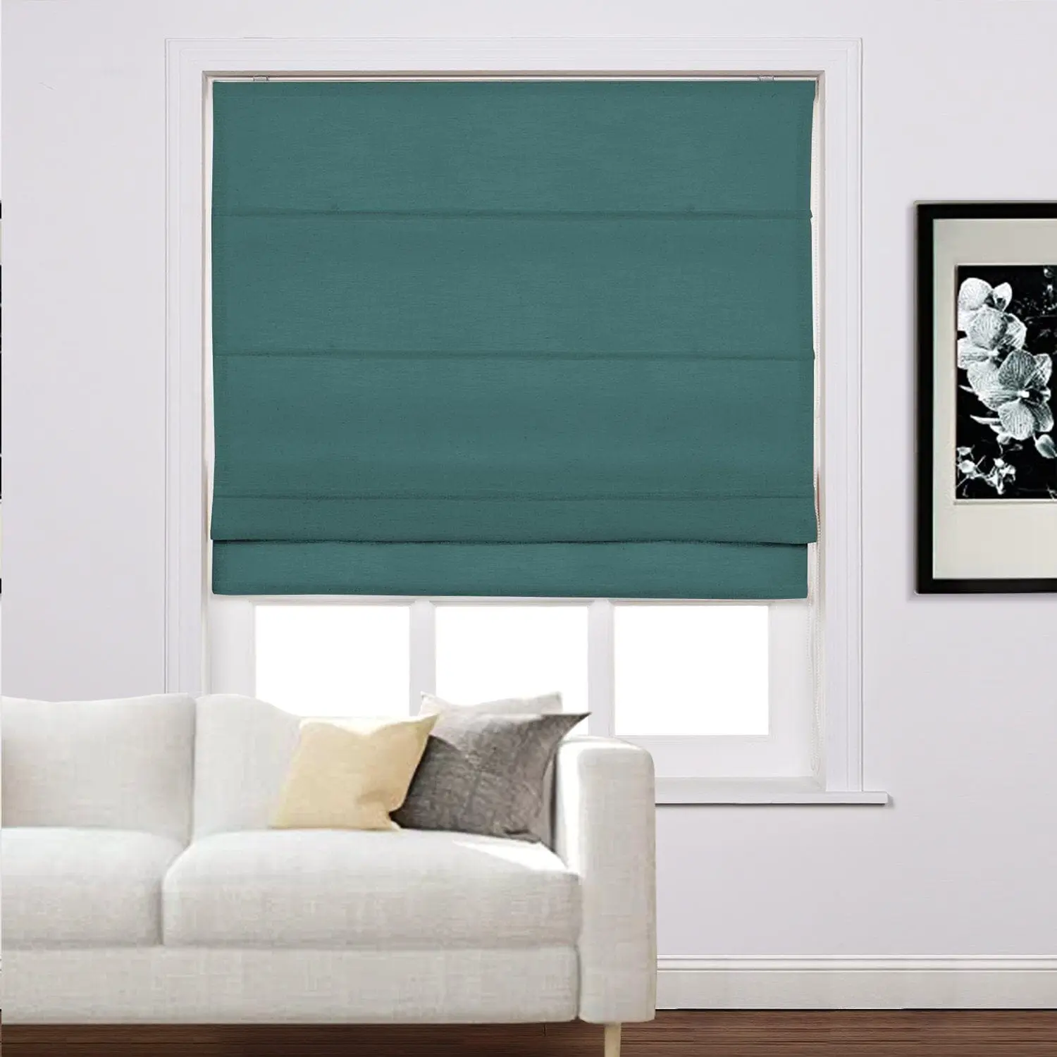 Liz Linen Window Roman Shades Loop Cord Lift - Image 43