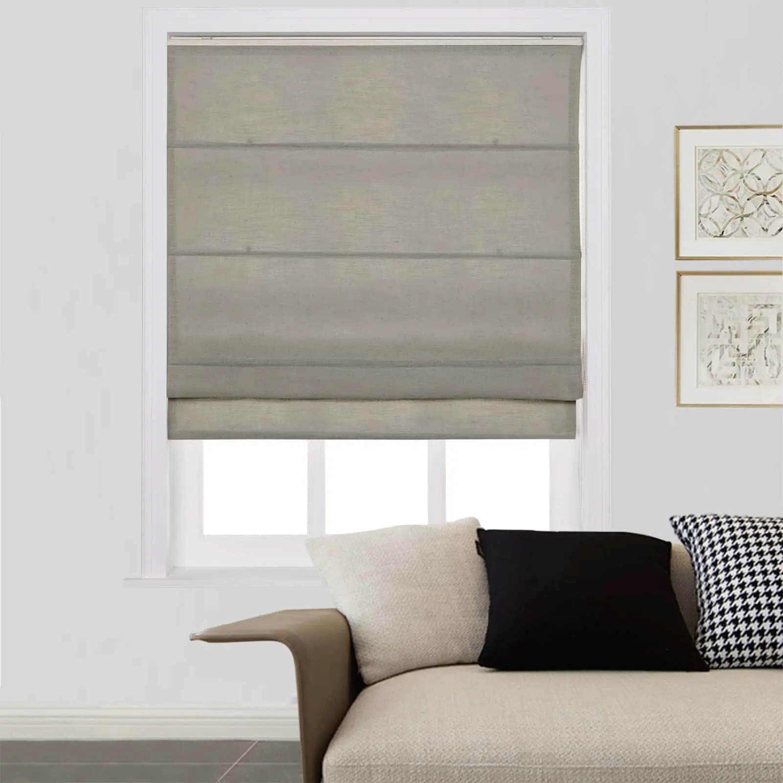 Liz Linen Window Roman Shades Loop Cord Lift - Image 51