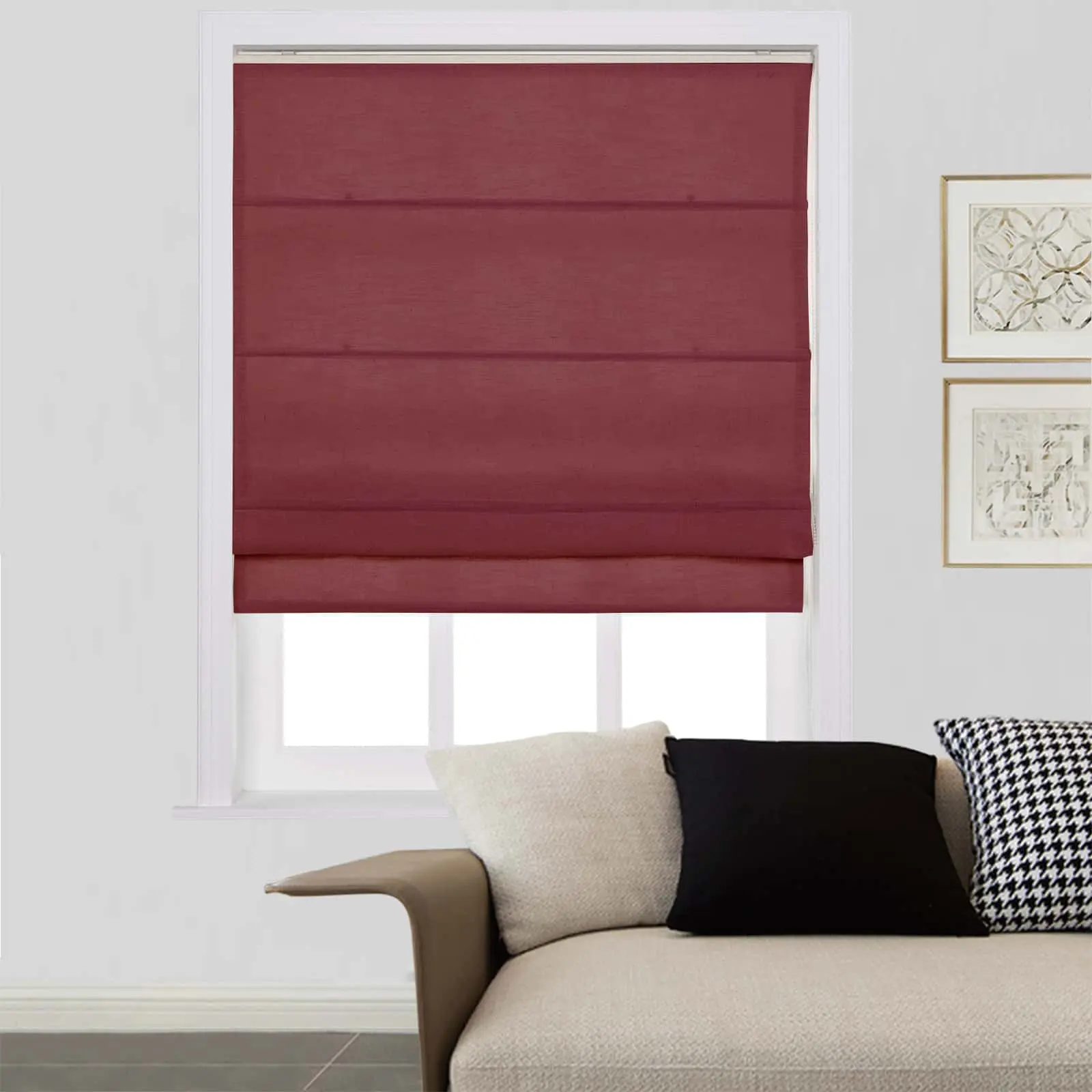 Liz Linen Window Roman Shades Loop Cord Lift - Image 53