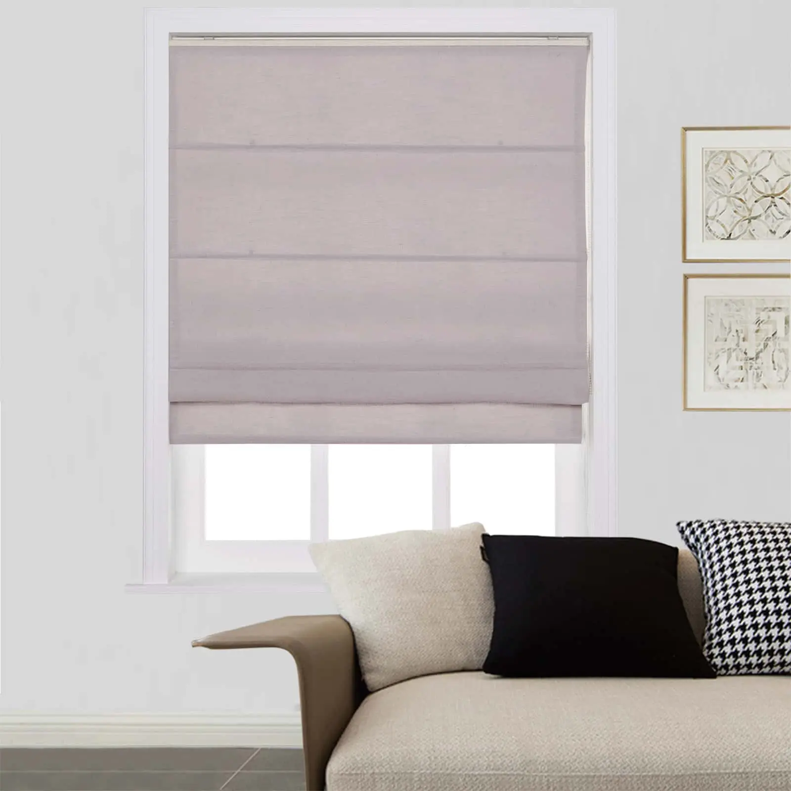 Liz Linen Window Roman Shades Loop Cord Lift - Image 54