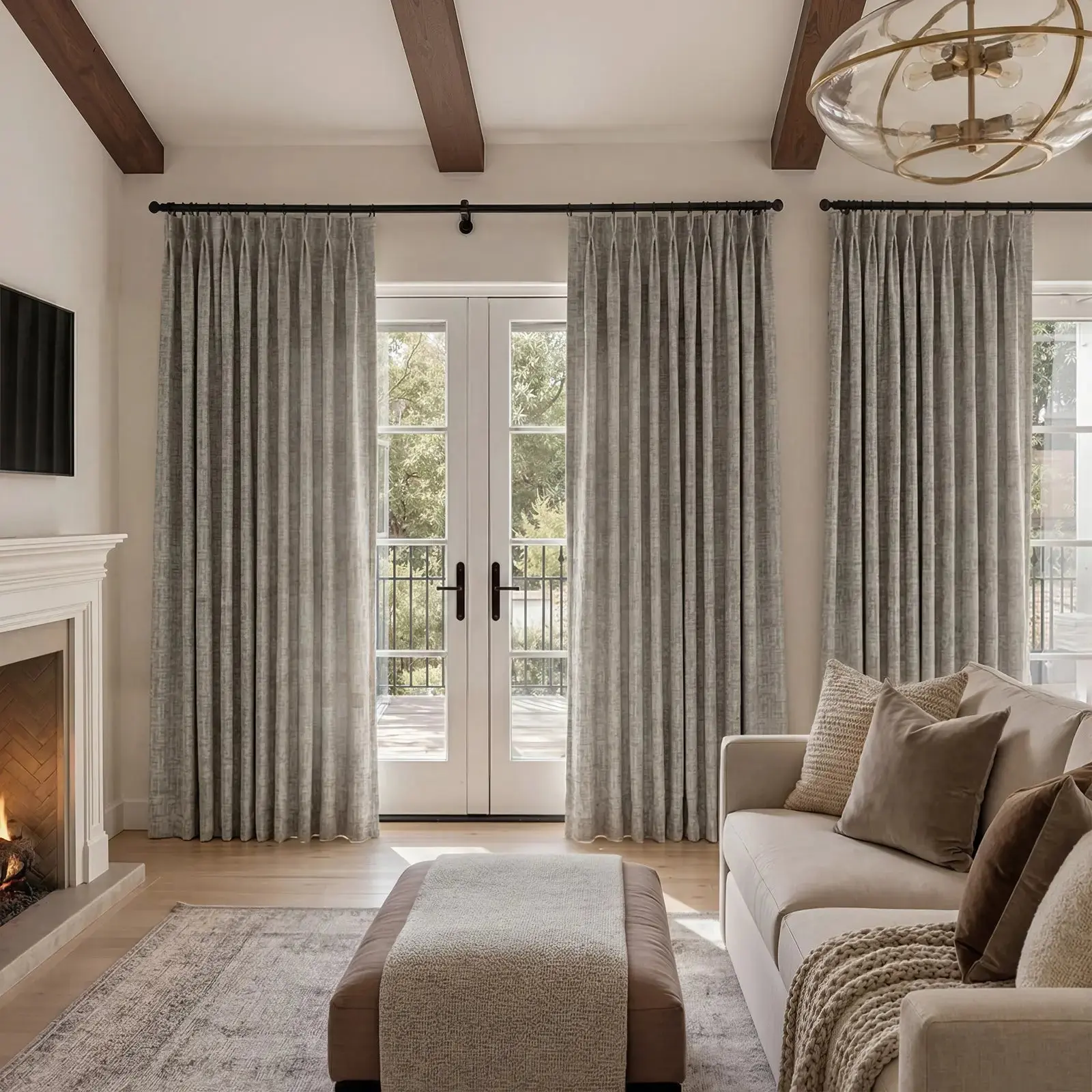 Lydia Brick Jacquard Curtain Pleated - Serie G - Image 3
