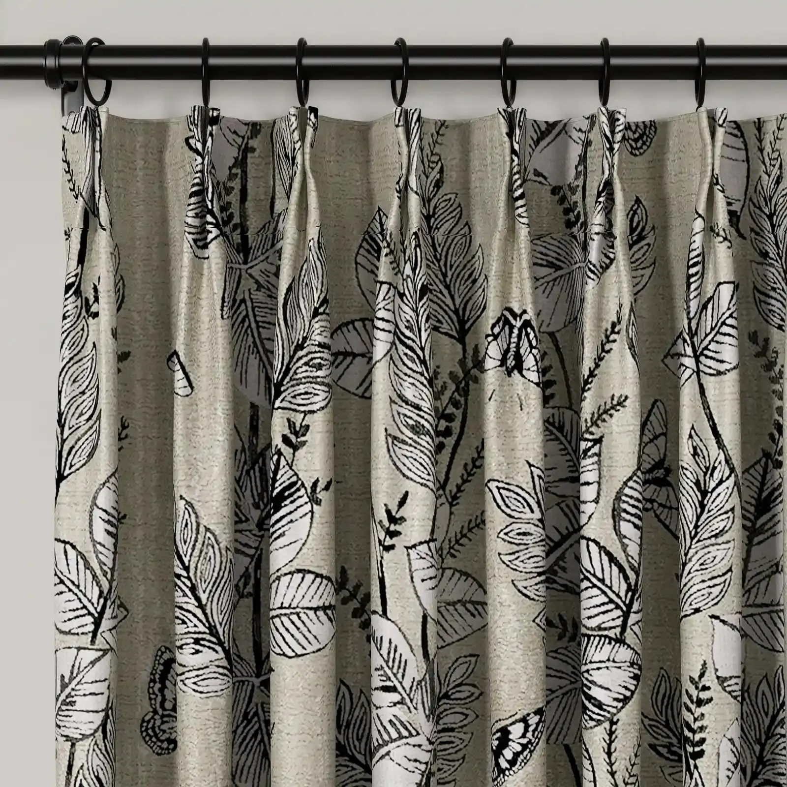 Lydia Foliage Jacquard Curtain Pleated - Serie H - Image 4