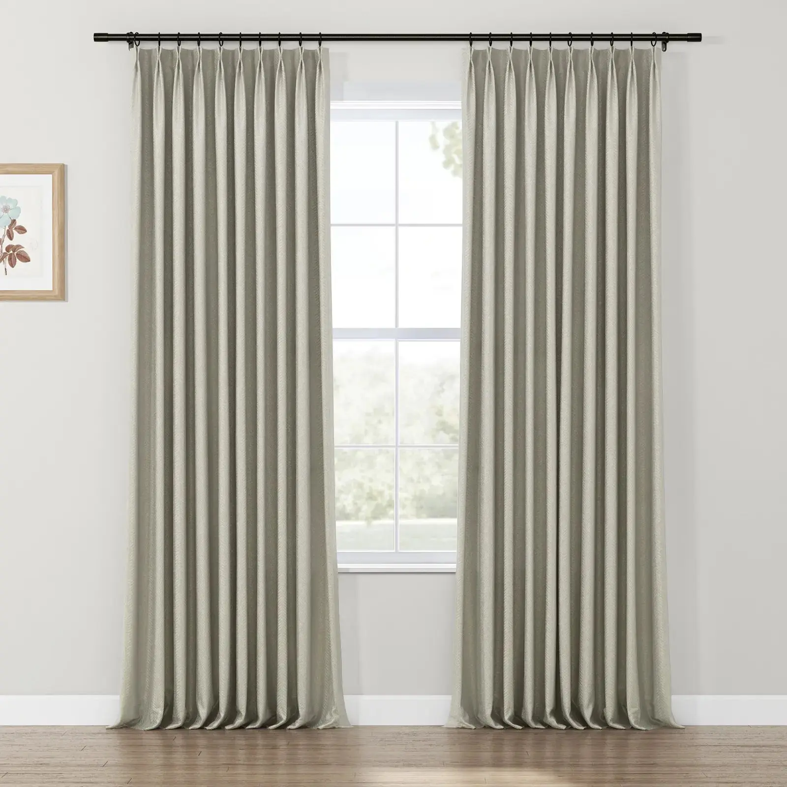 Lydia Herringbone Jacquard Curtain Pleated - Serie A - Image 10