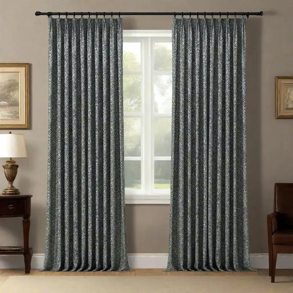 Lydia Scroll Jacquard Curtain Pleated - Serie H - Image 8