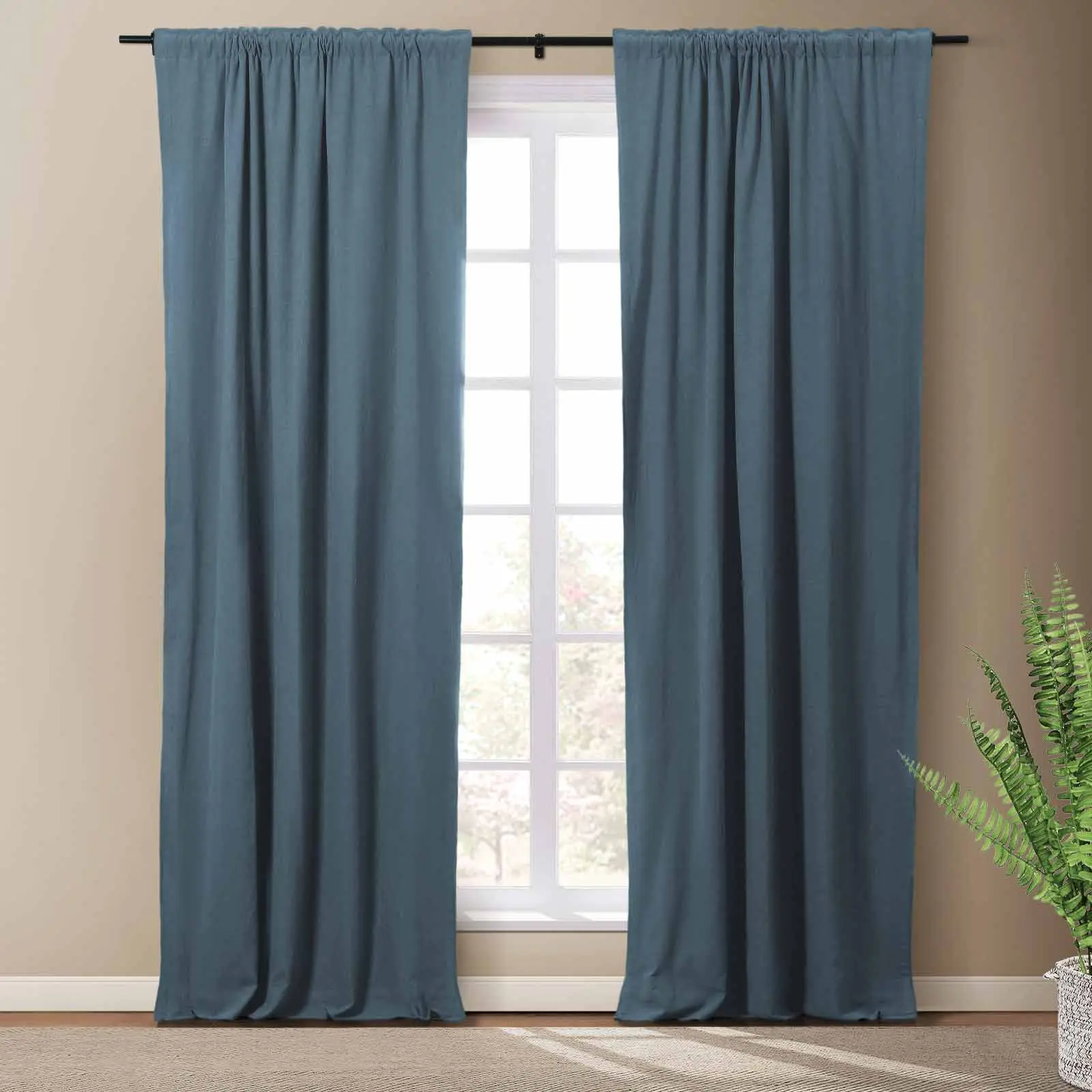 Masha Linen Cotton Textured Drapery Soft Top - Image 7