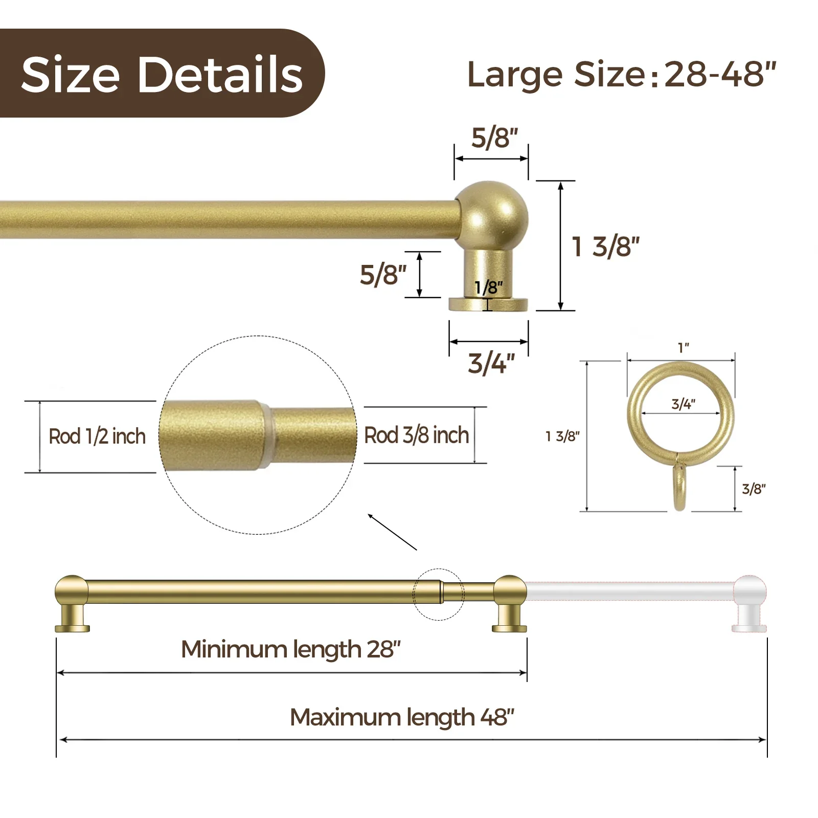 Milo Cafe Curtain Rods with Rings - Image 12