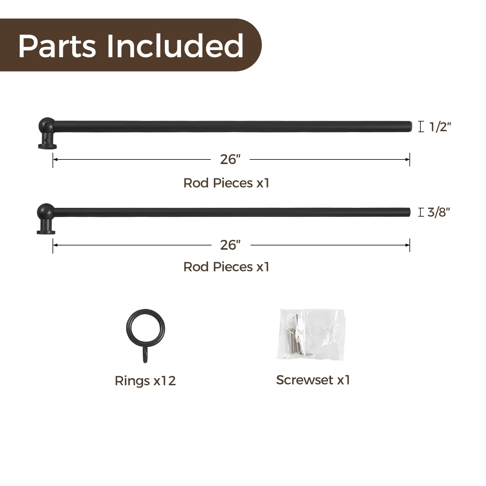 Milo Cafe Curtain Rods with Rings - Image 24