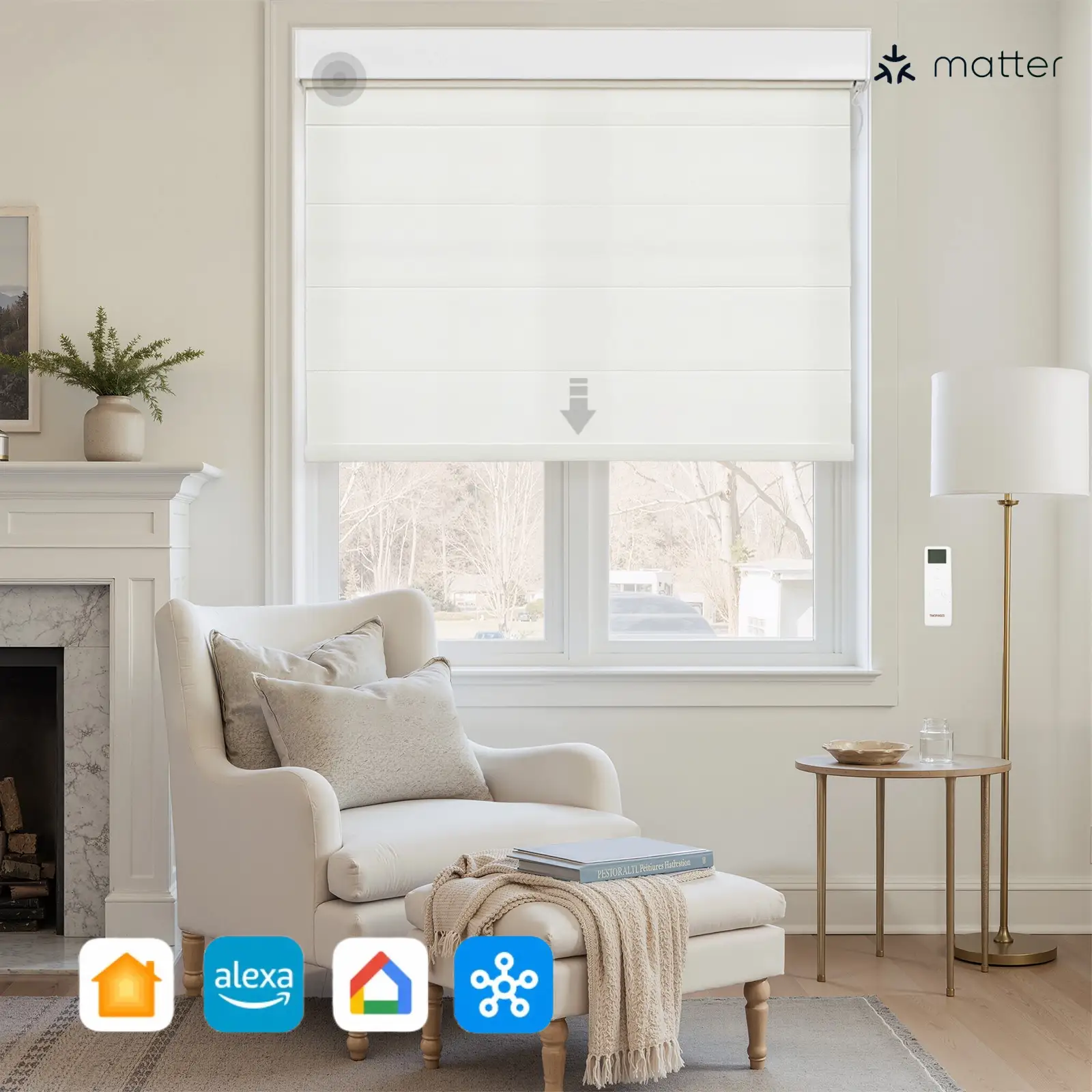 Motorized Cascade Light Filtering Sheer Shade
