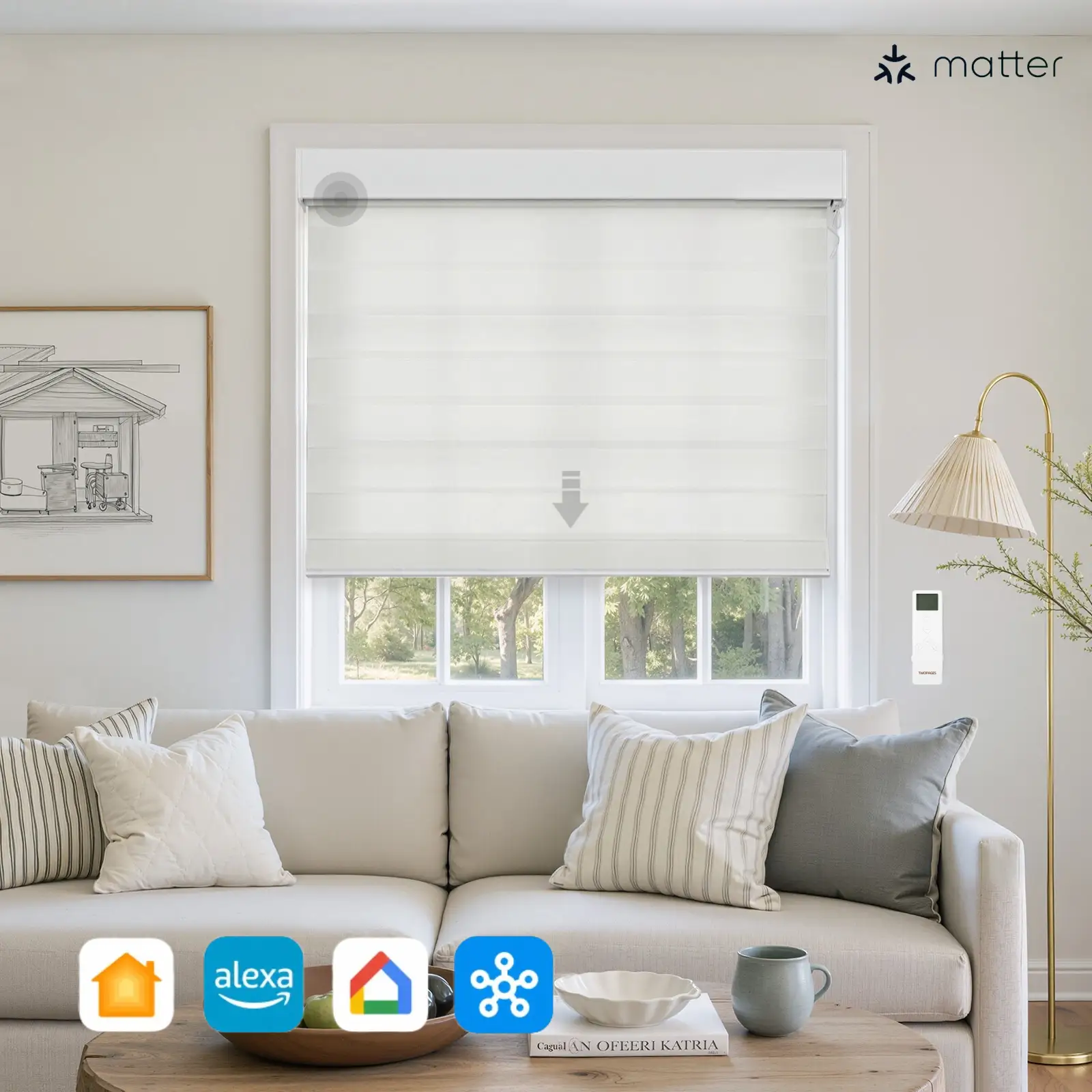 Motorized Shangri-La Light Filtering Sheer Shade
