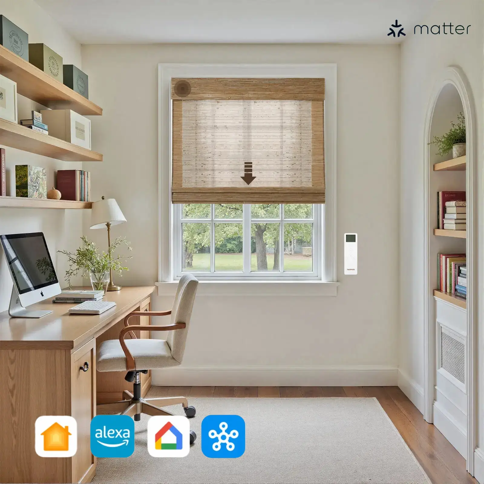Motorized Window Woven Bamboo Shades - Image 3