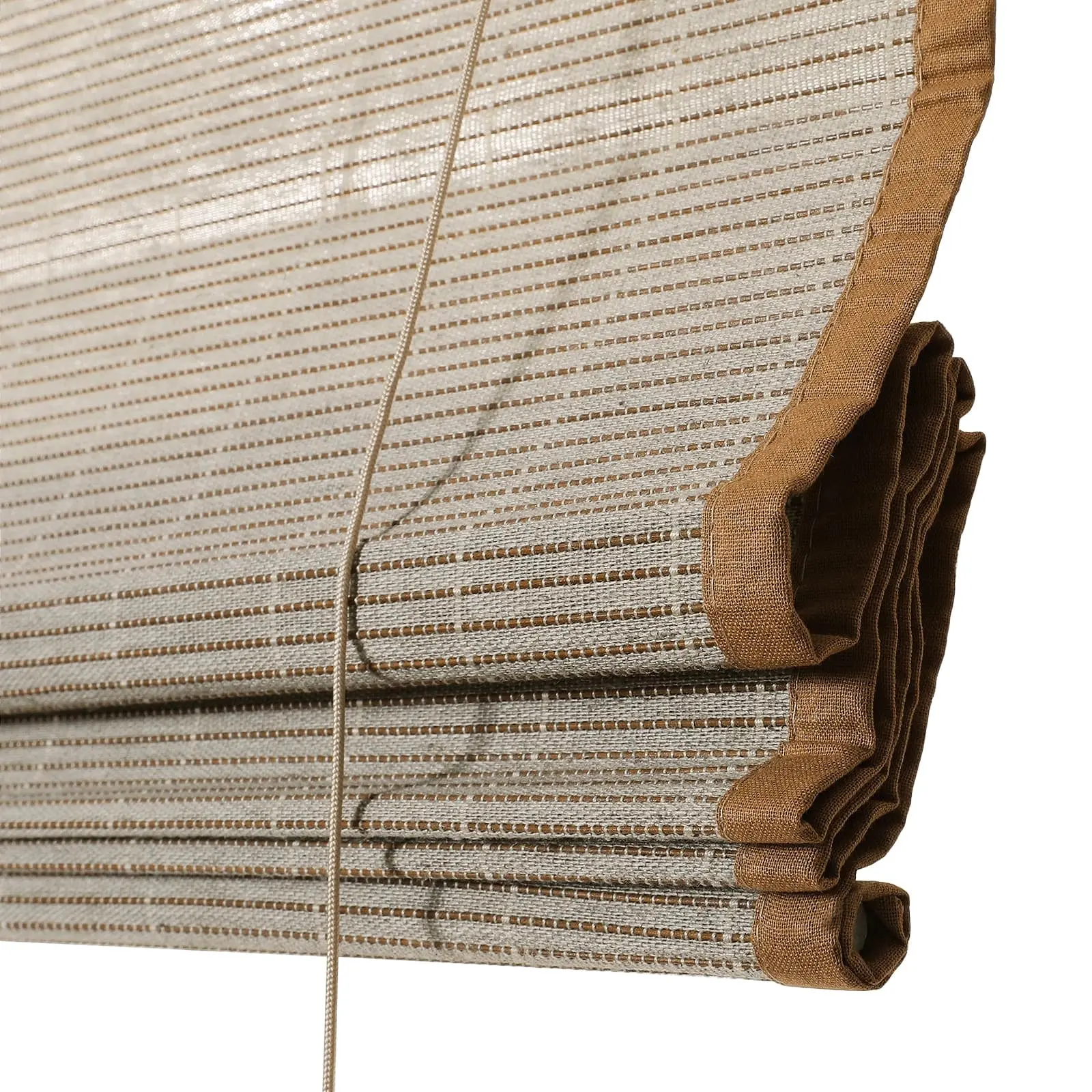 Lay Natural Flax Bamboo Woven Shade - Gray Brown - Image 6