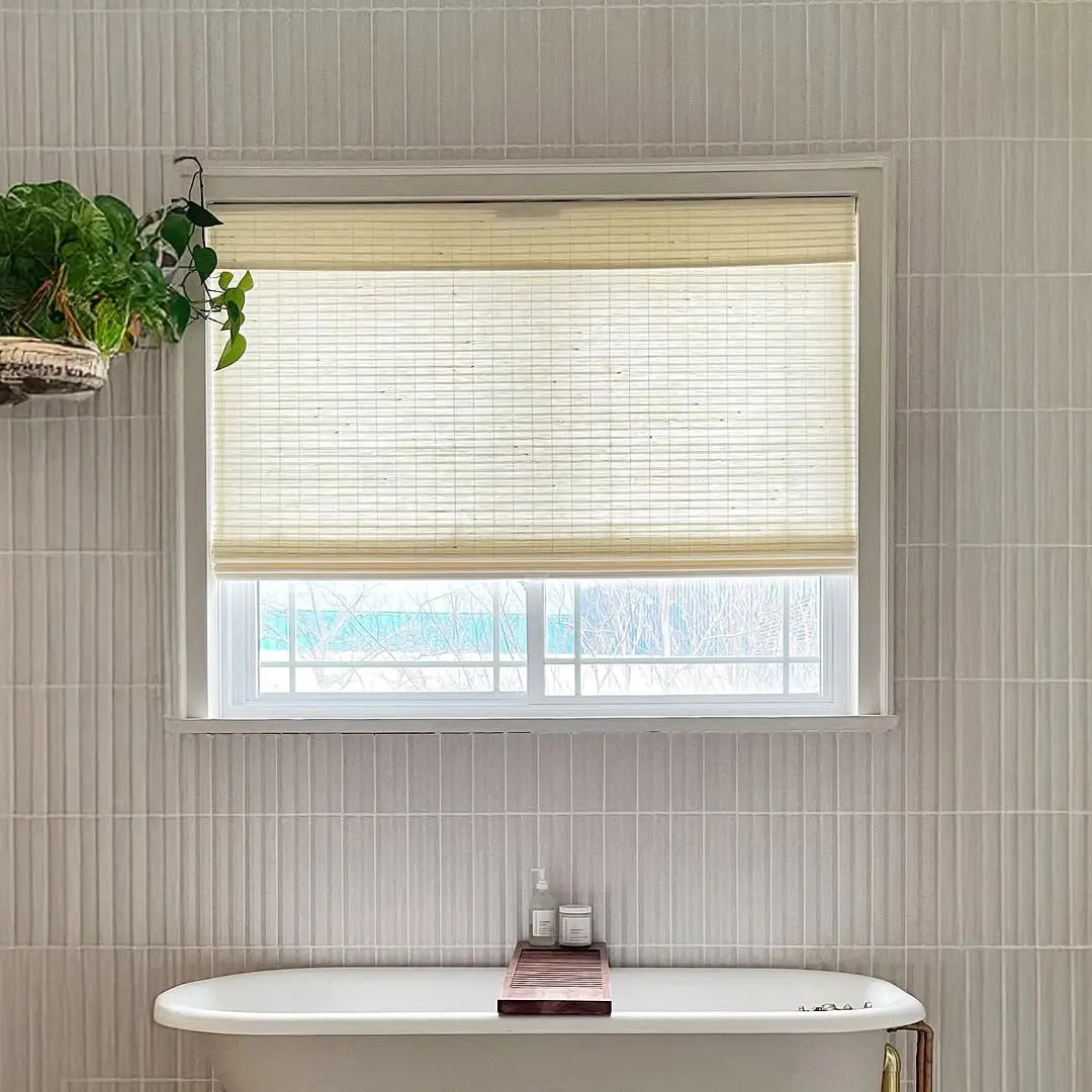 Lay Natural Flax Bamboo Woven Shade - Sandstone - Image 3