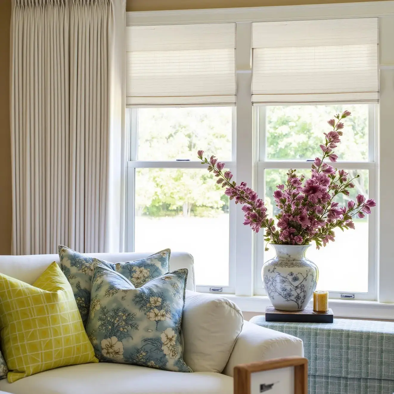 Lay Natural Flax Bamboo Woven Shade - Sandstone - Image 5