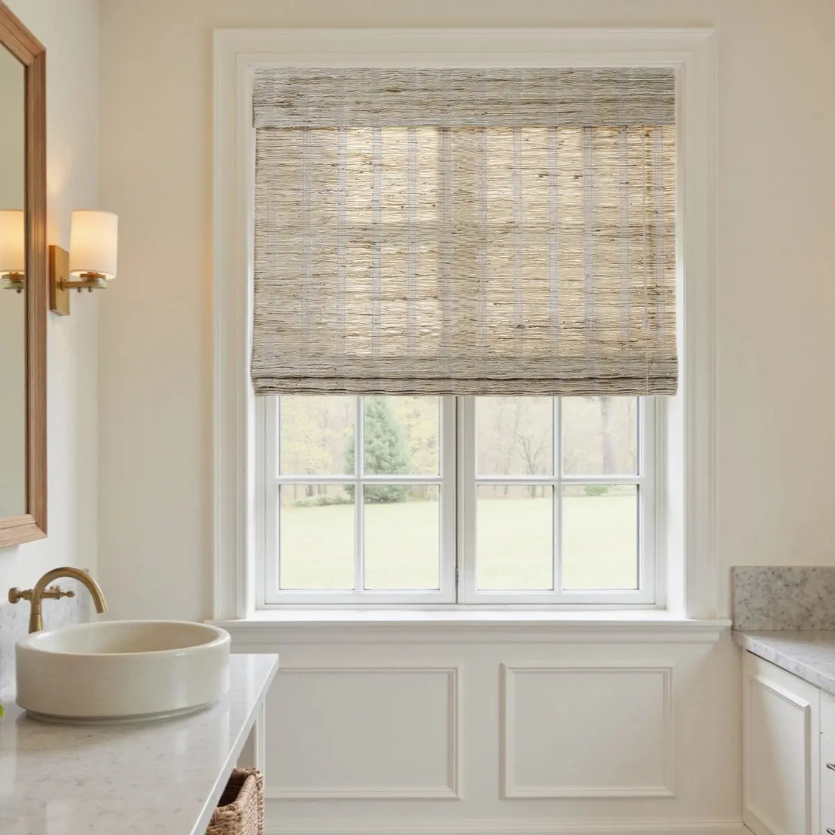 Lay Natural Ramie Bamboo Woven Shade - Almond - Image 3