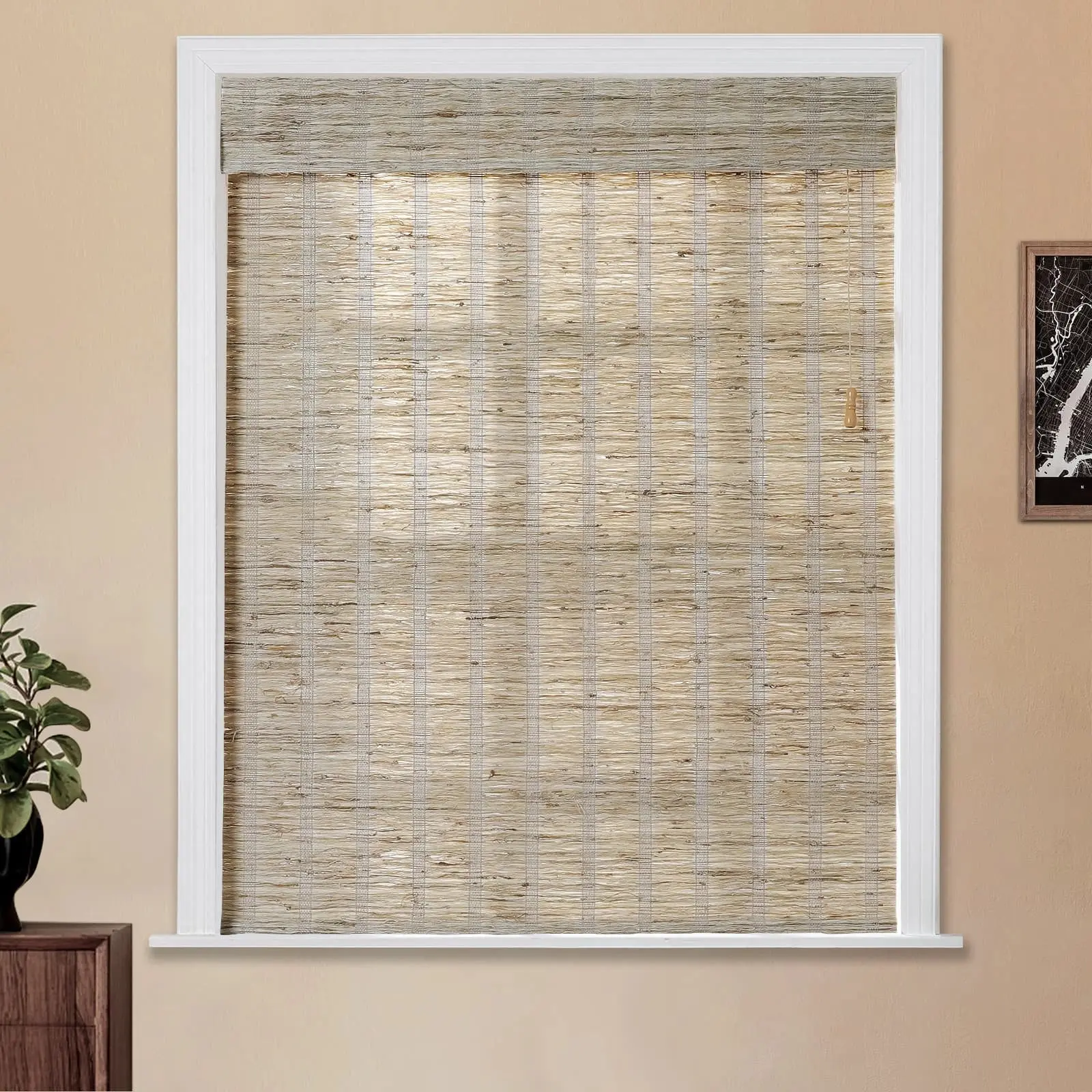 Lay Natural Ramie Bamboo Woven Shade - Almond - Image 9