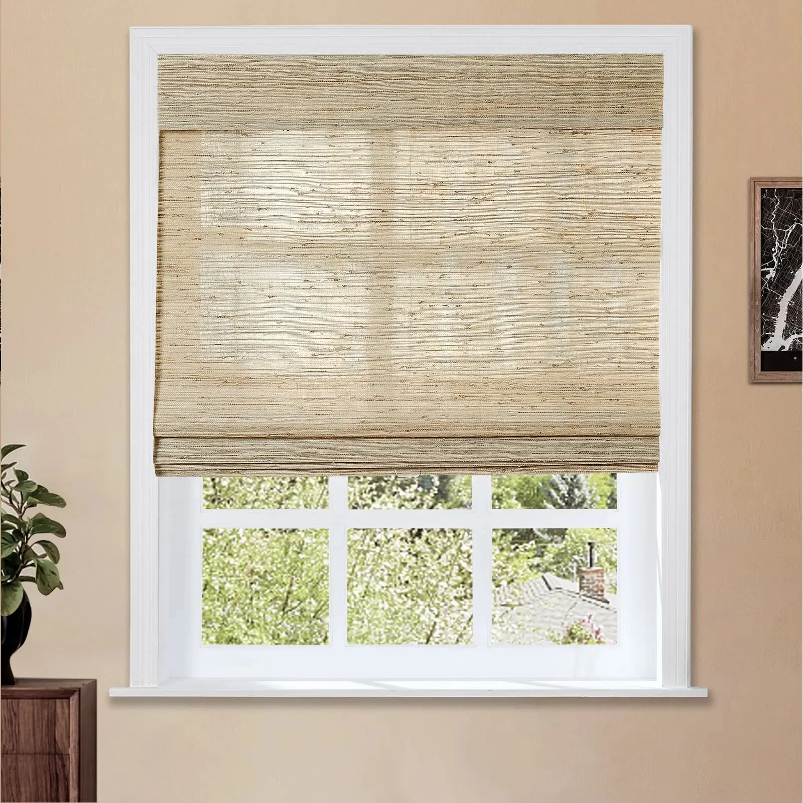 Lay Natural Ramie Bamboo Woven Shade - Beige - Image 28