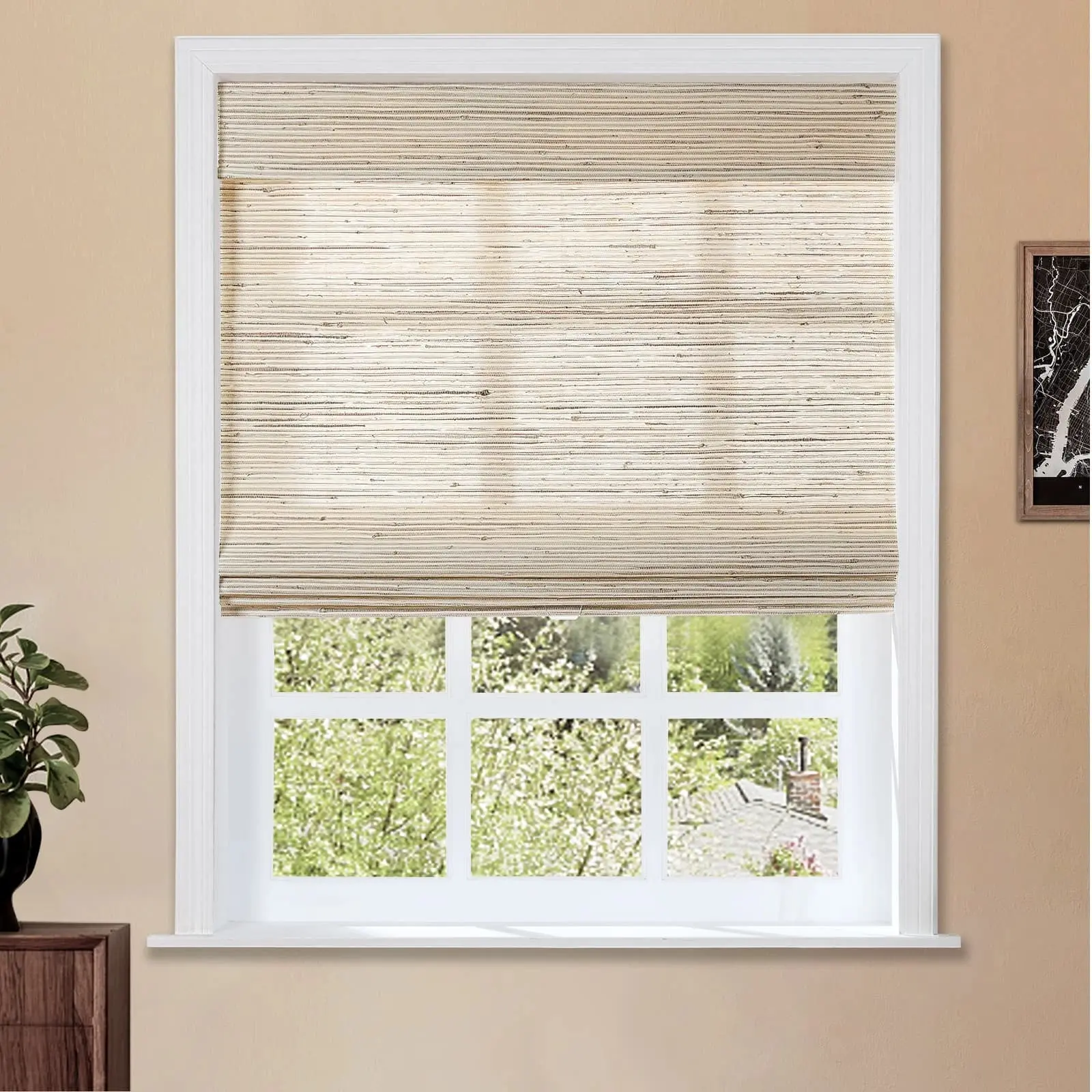 Lay Natural Ramie Bamboo Woven Shade - Beige Brown - Image 11