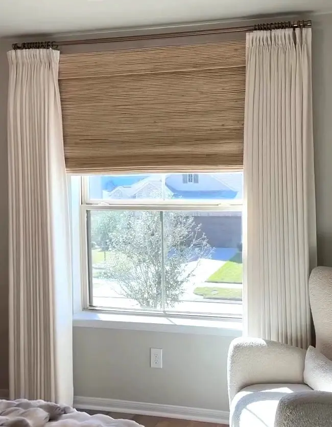 Lay Natural Ramie Bamboo Woven Shade - Beige Brown - Image 3