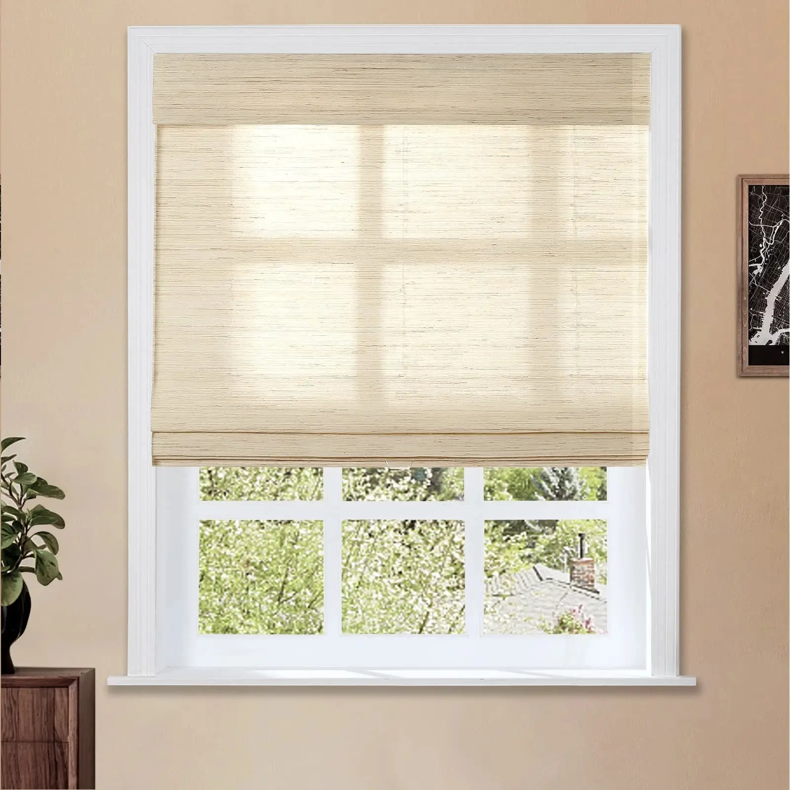 Lay Natural Ramie Bamboo Woven Shade - Cashew - Image 11