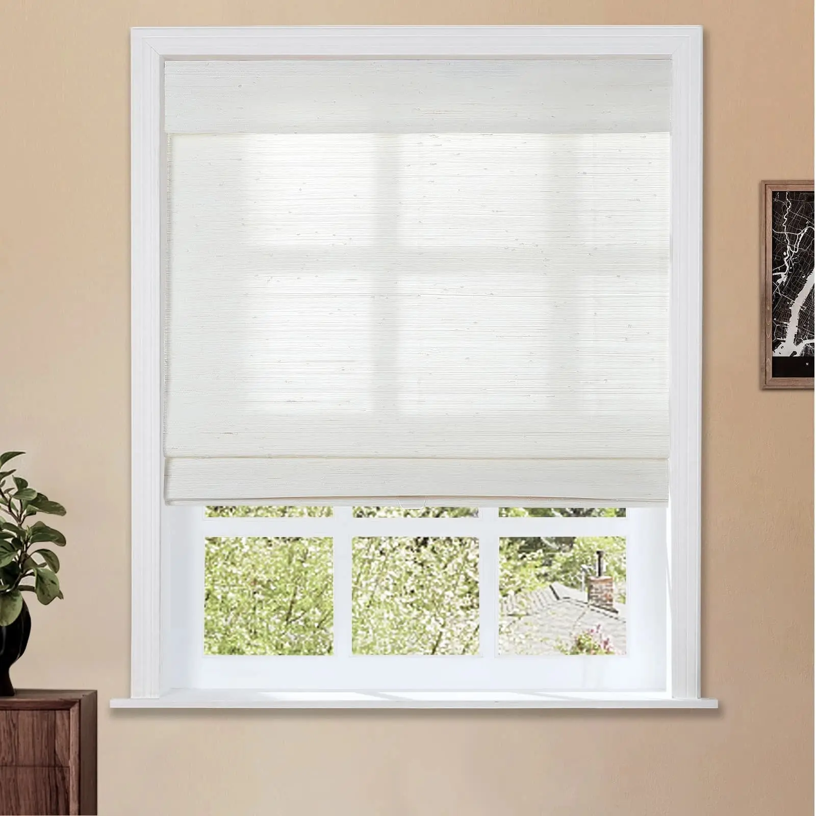 Lay Natural Ramie Bamboo Woven Shade - Rattan White - Image 12