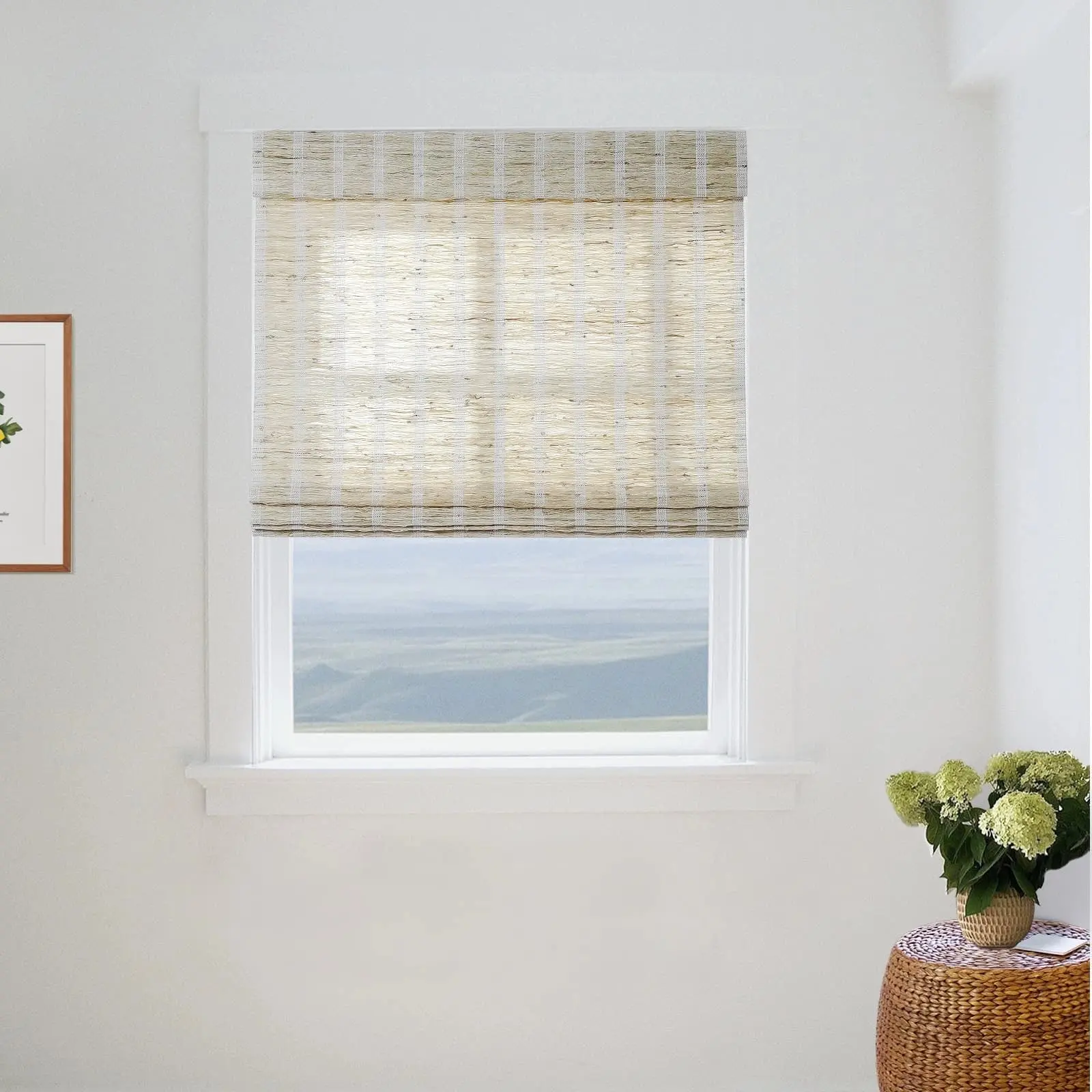 Lay Natural Ramie Bamboo Woven Shade - Shell - Image 12
