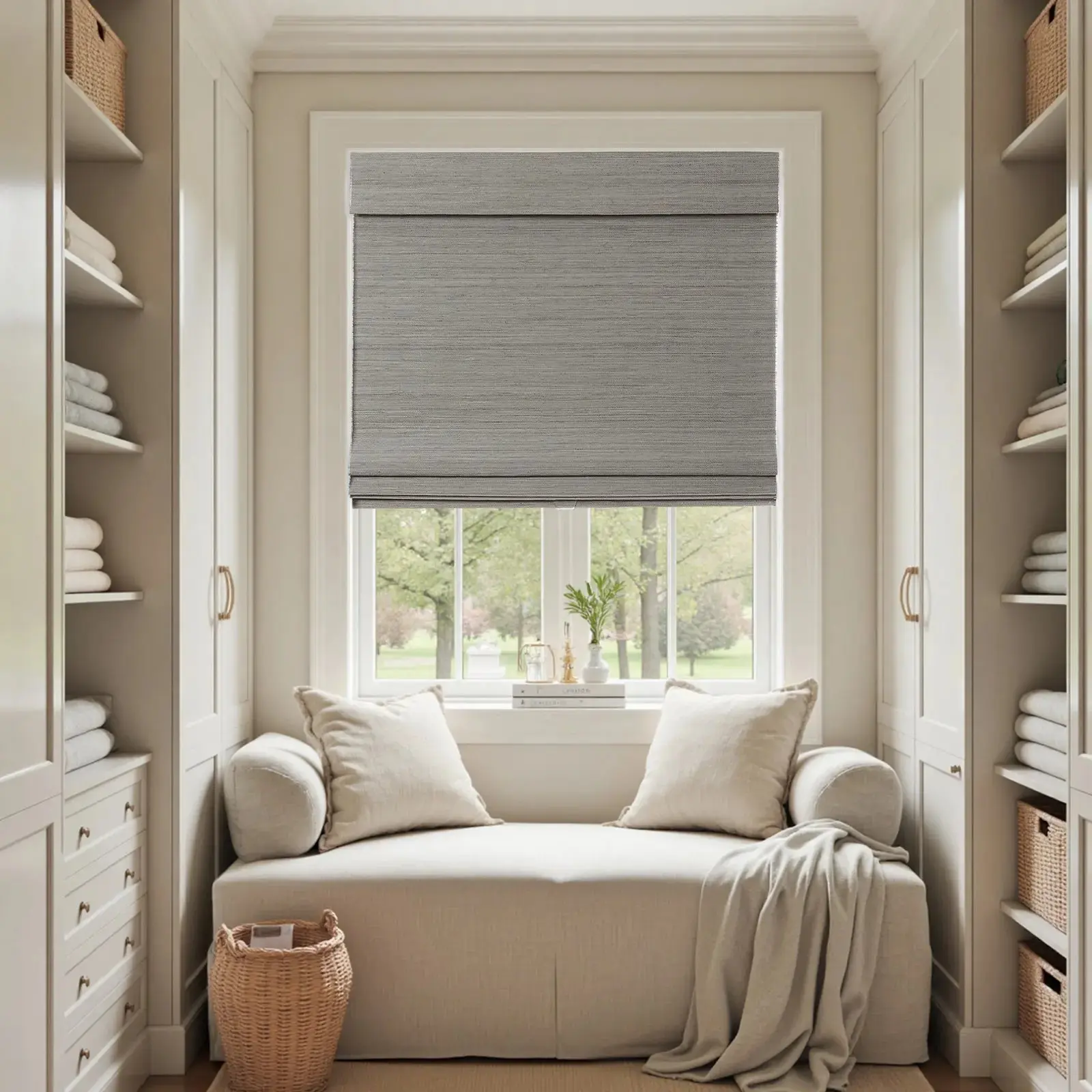 Lay Natural Ramie Bamboo Woven Shade - Windswept