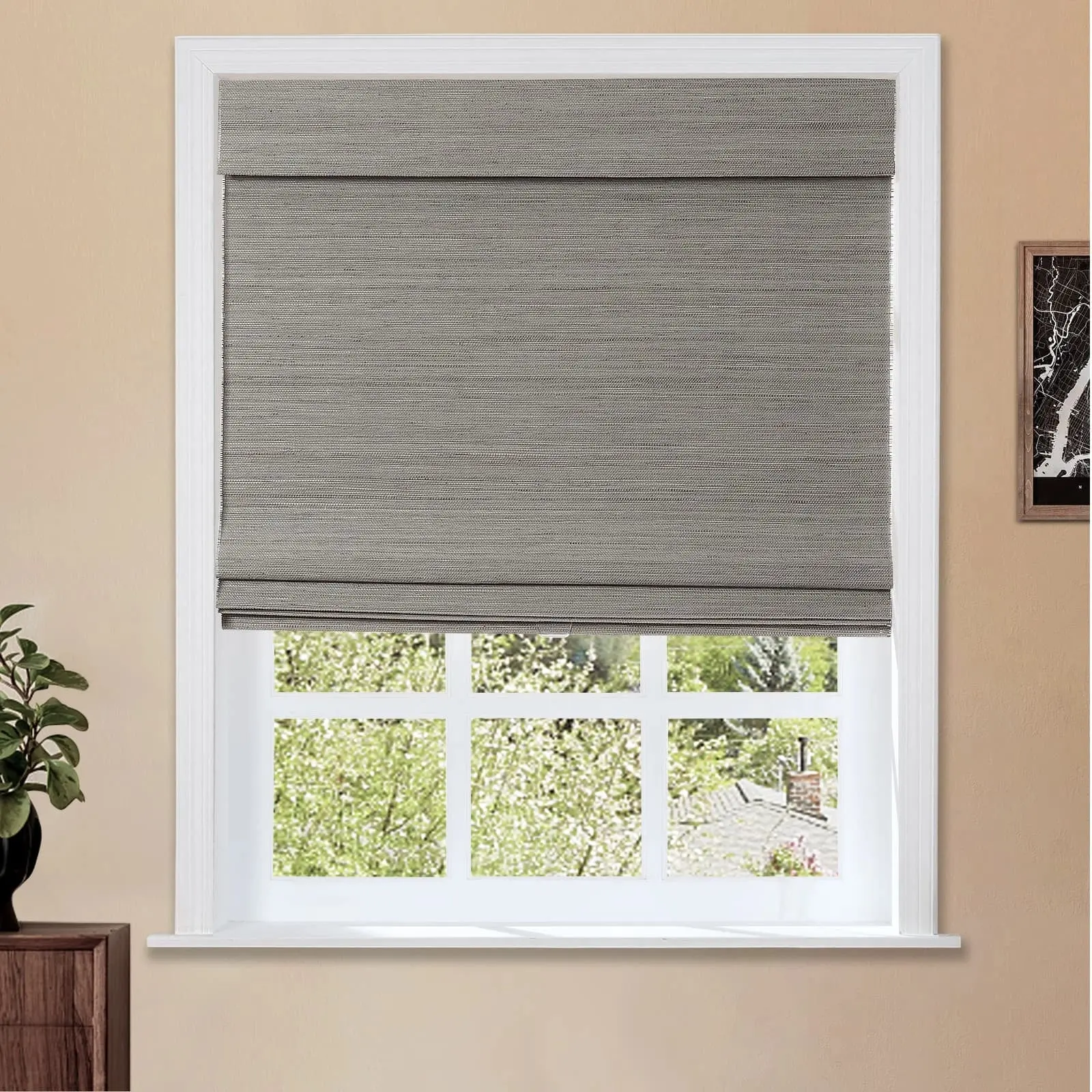 Lay Natural Ramie Bamboo Woven Shade - Windswept - Image 4