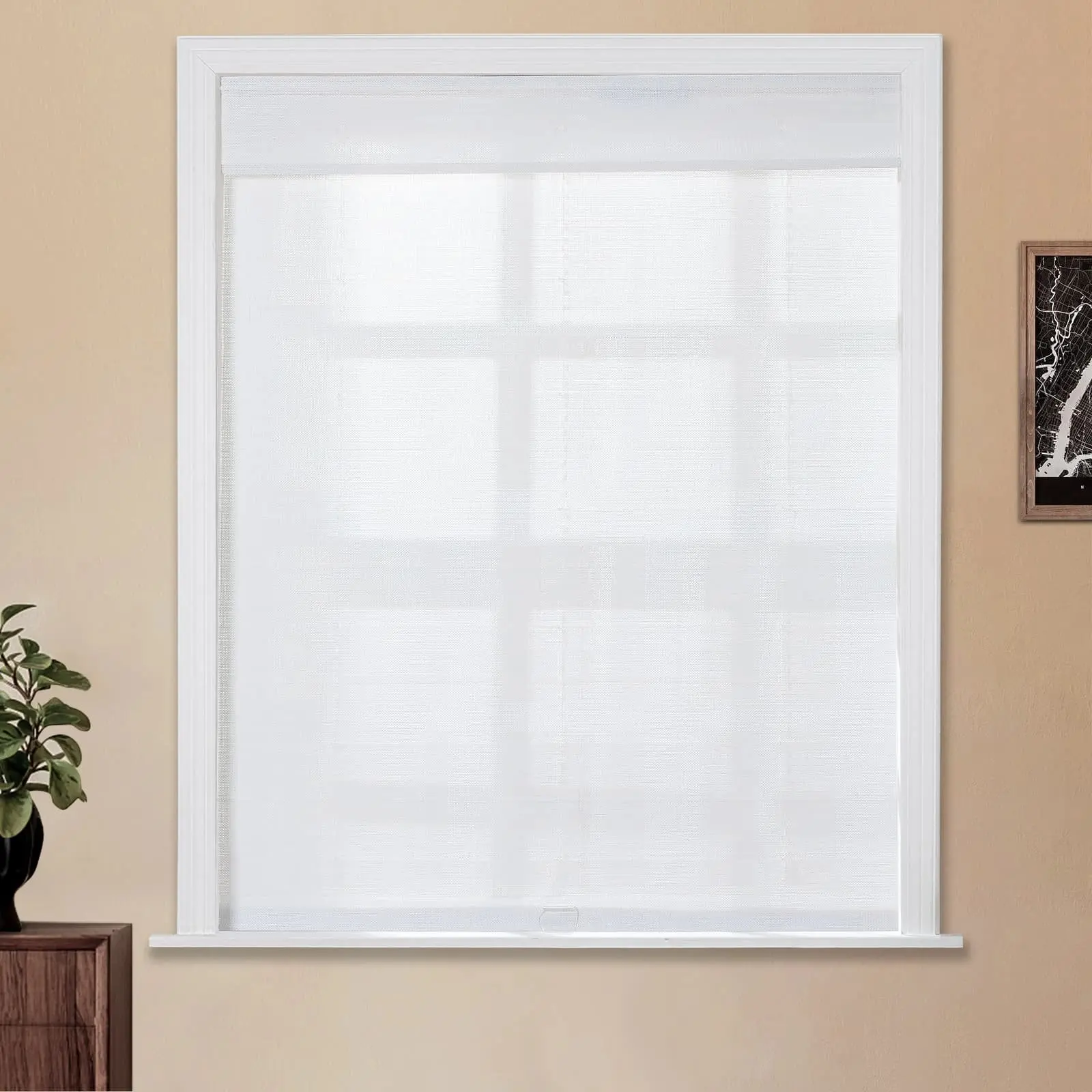 Lay Natural Woven Bamboo Shade - Mist White - Image 8
