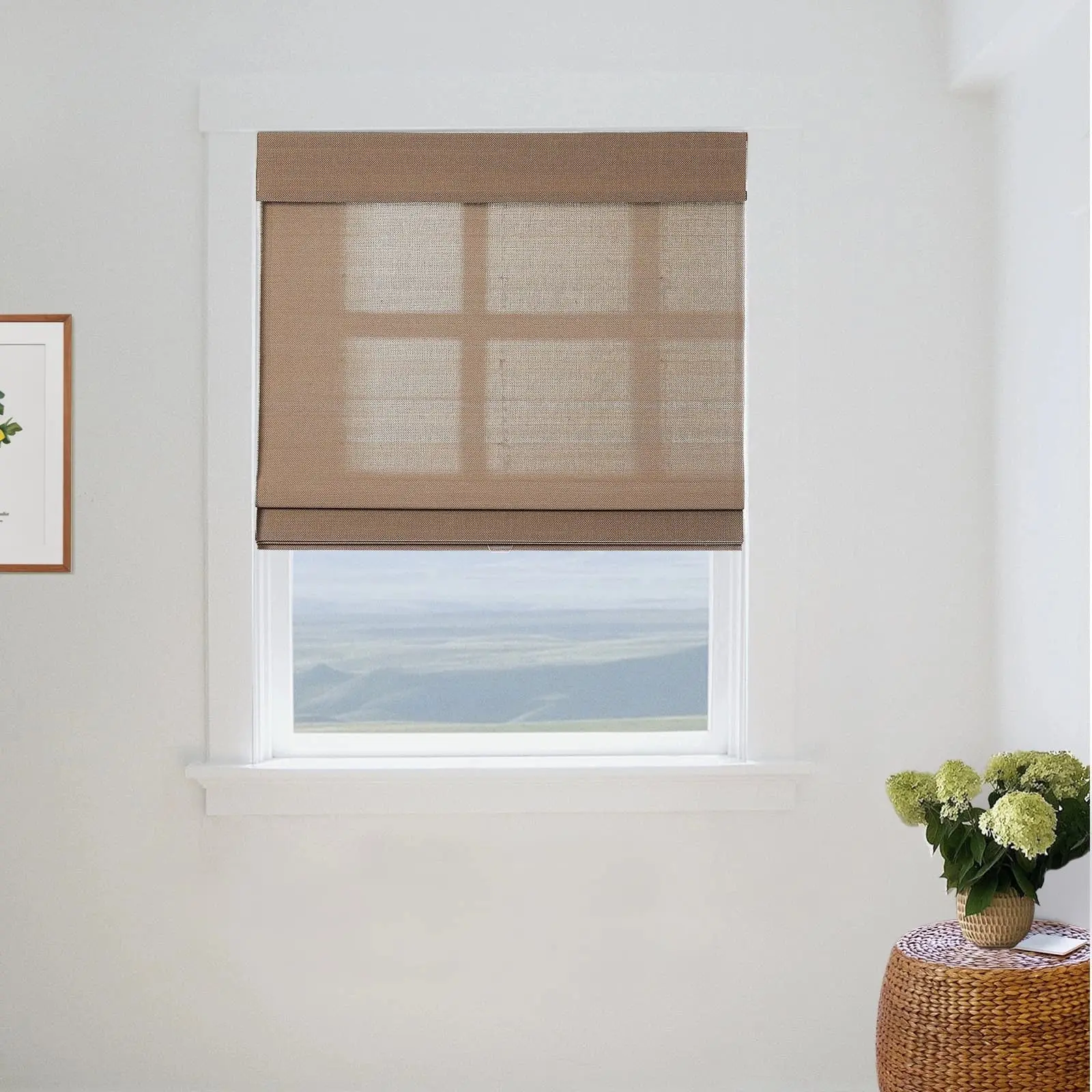 Lay Natural Woven Bamboo Shade - Teak - Image 12