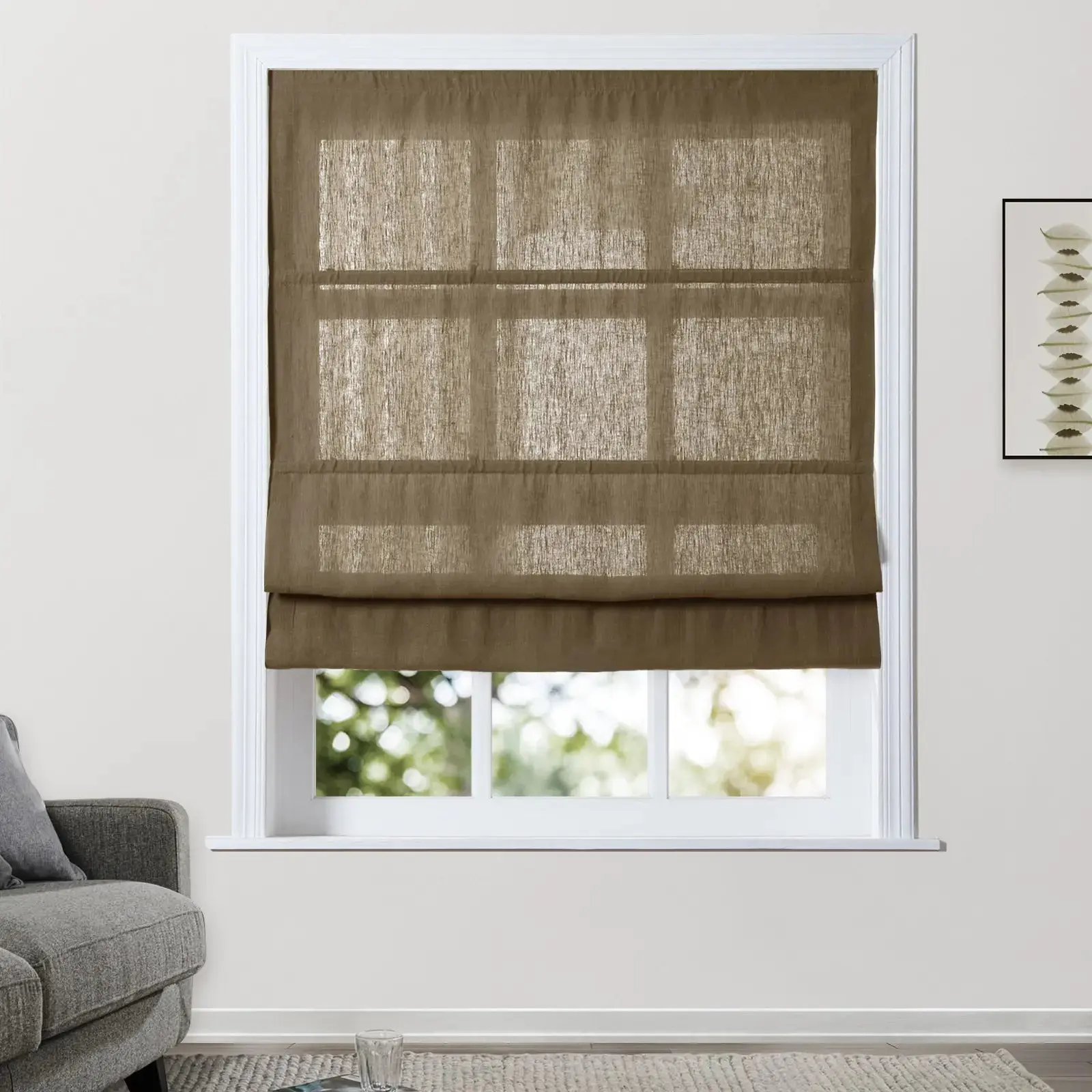 Patti Belgian Linen Roman Shade Cordless - Image 31