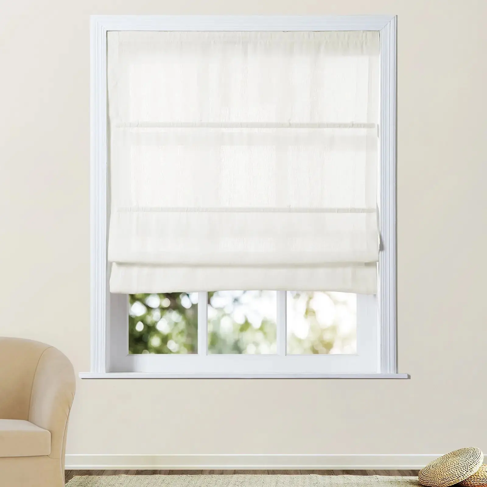 Patti Belgian Linen Roman Shade Cordless - Image 36