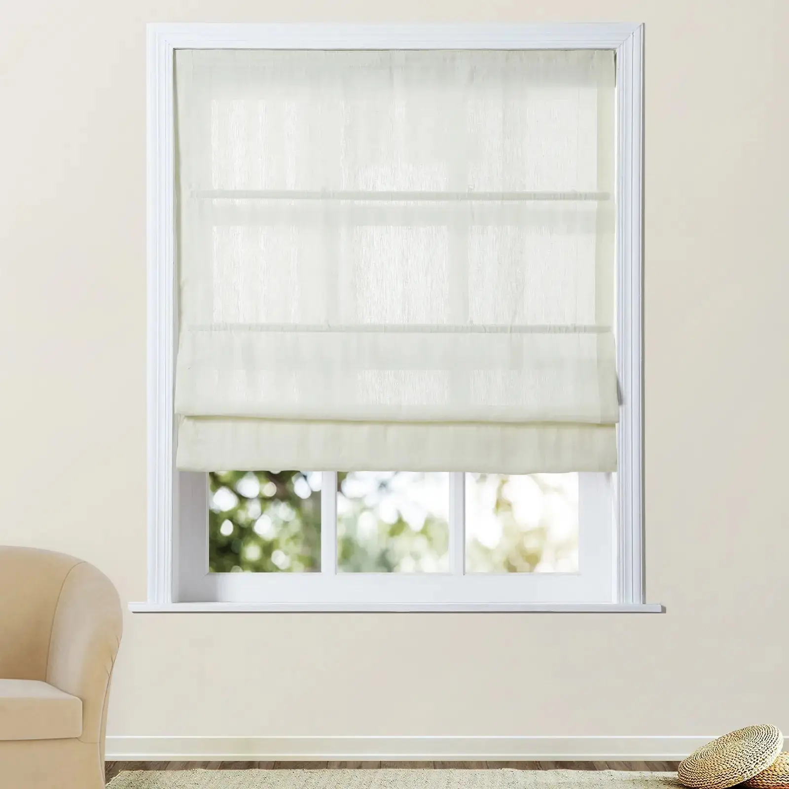 Patti Belgian Linen Roman Shade Cordless - Image 40