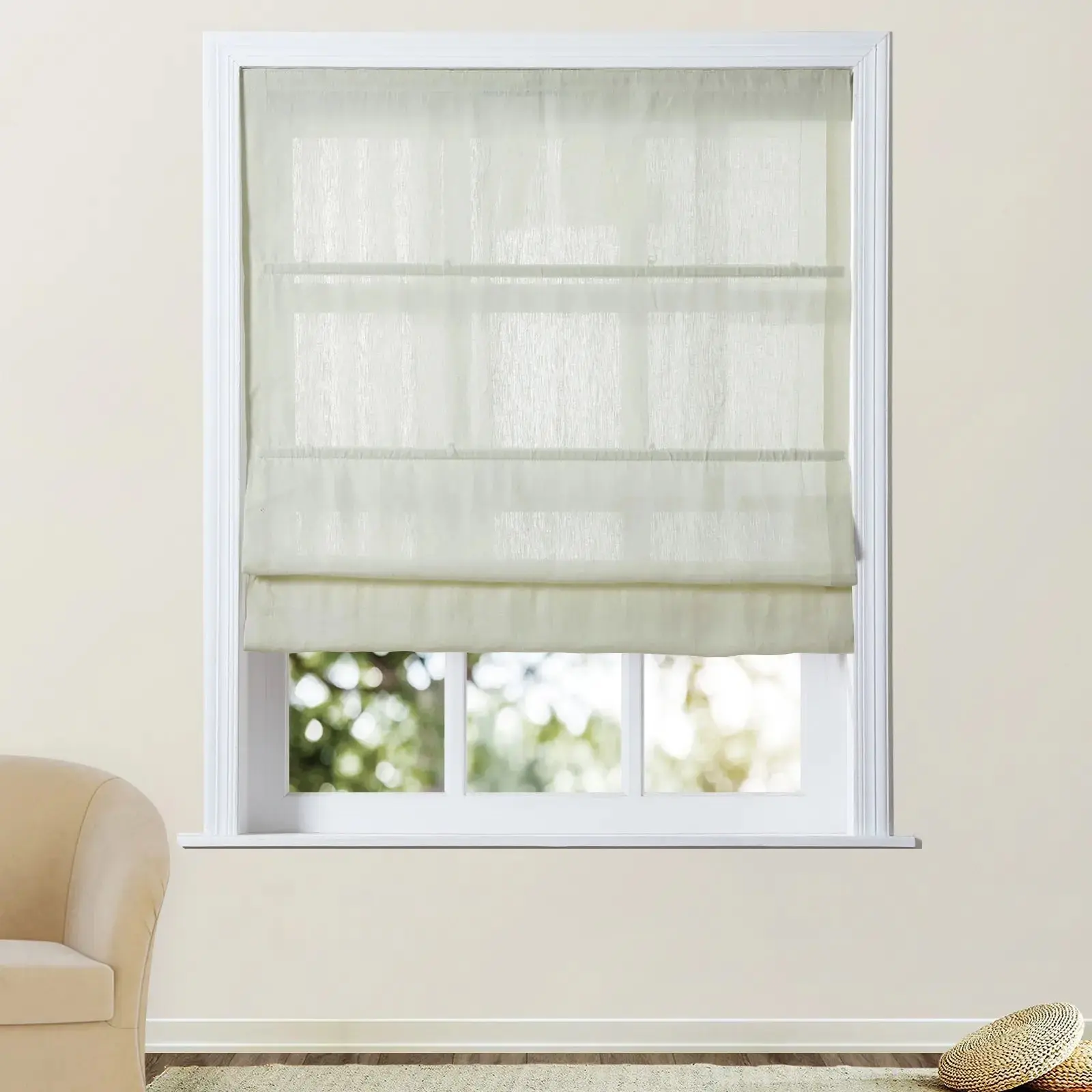 Patti Belgian Linen Roman Shade Cordless - Image 41