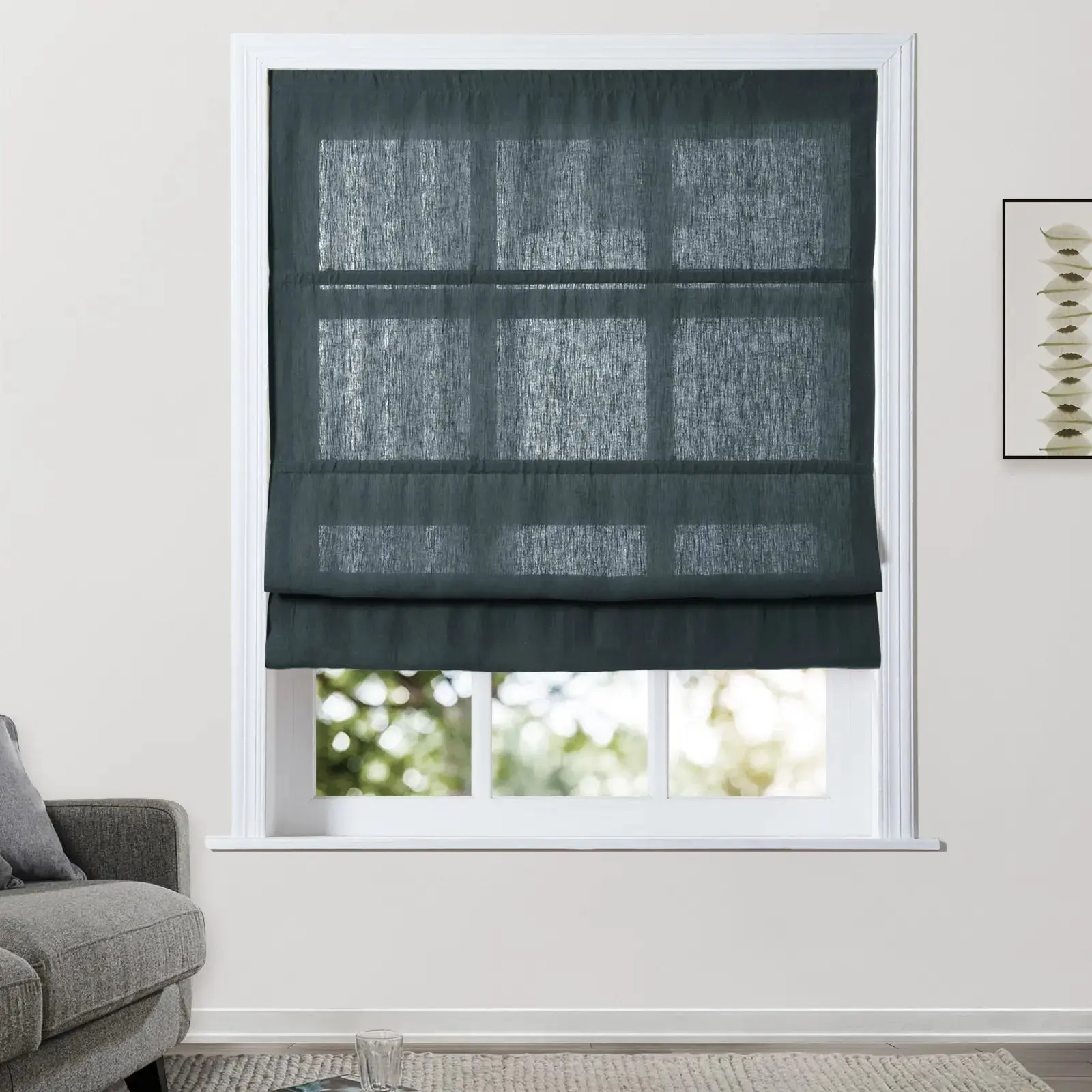 Patti Belgian Linen Roman Shade Cordless - Image 42