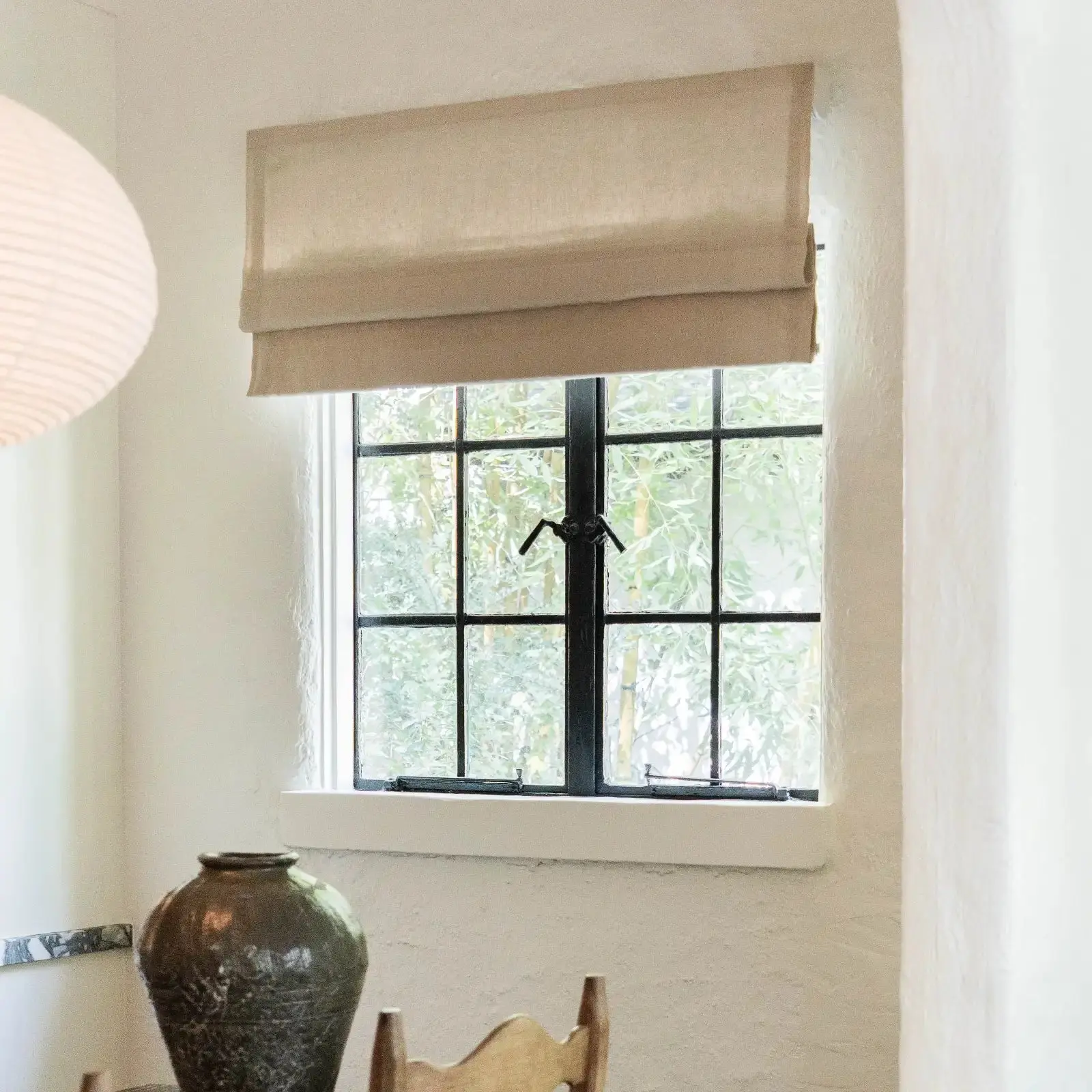 Patti Belgian Linen Roman Shade Cordless - Image 8