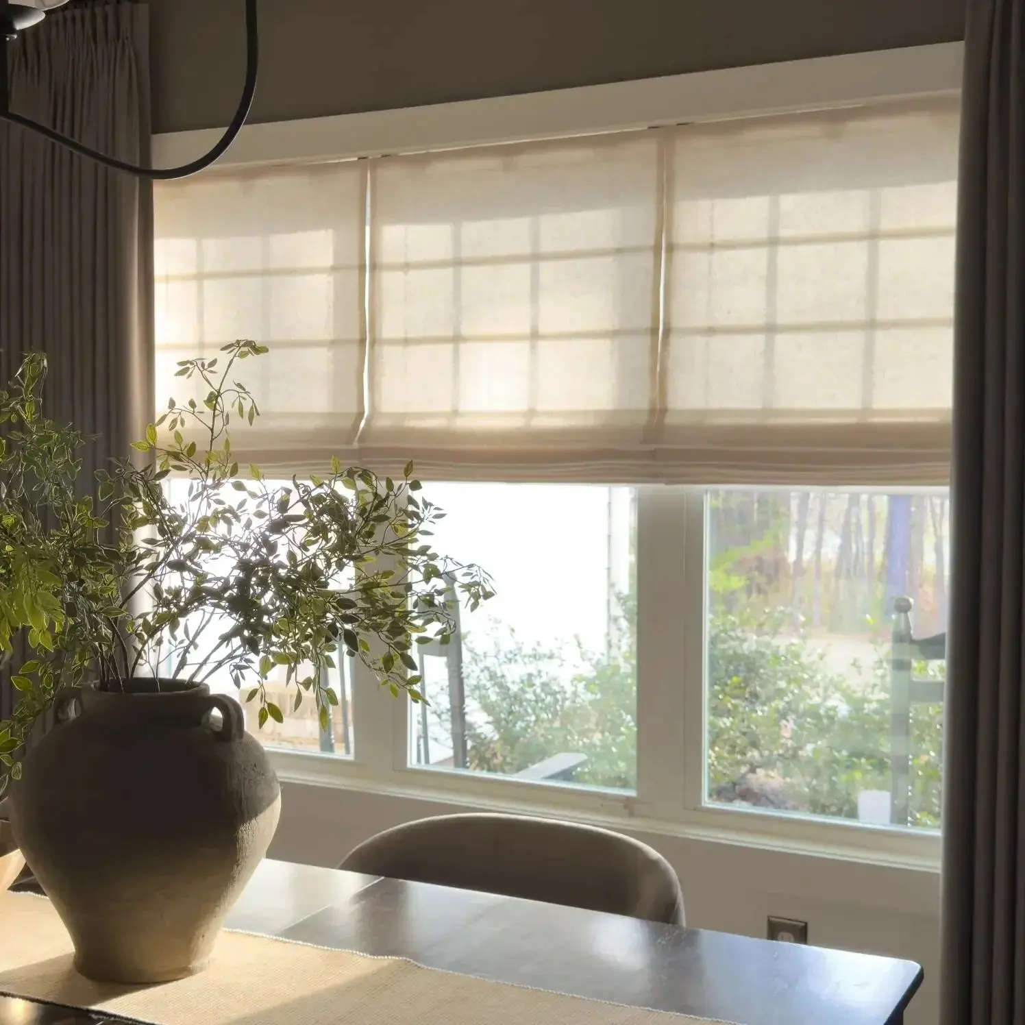 Patti Belgian Linen Roman Shade Cordless - Image 9