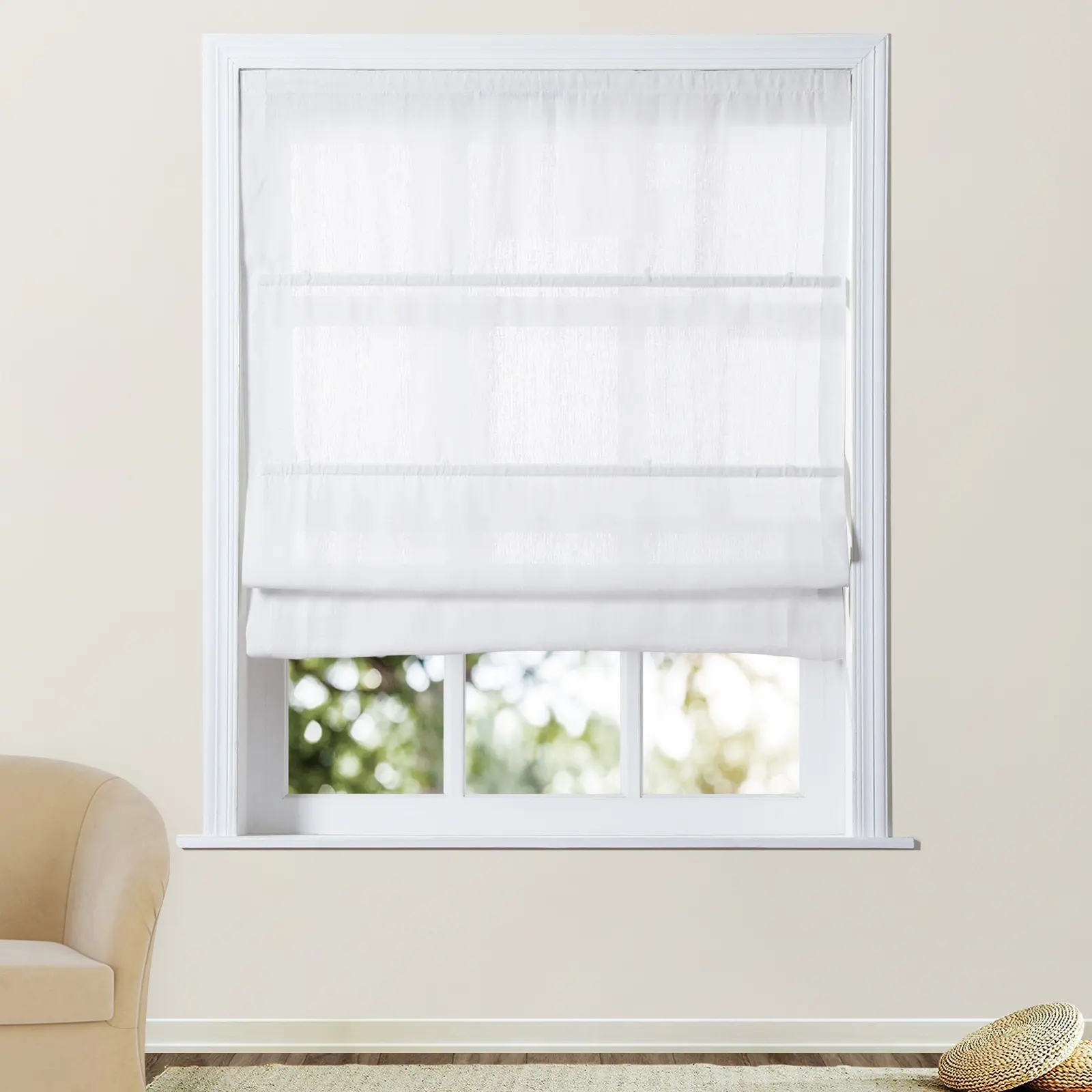 Patti Belgian Linen Cordless Roman Shade Plus Size - Image 12