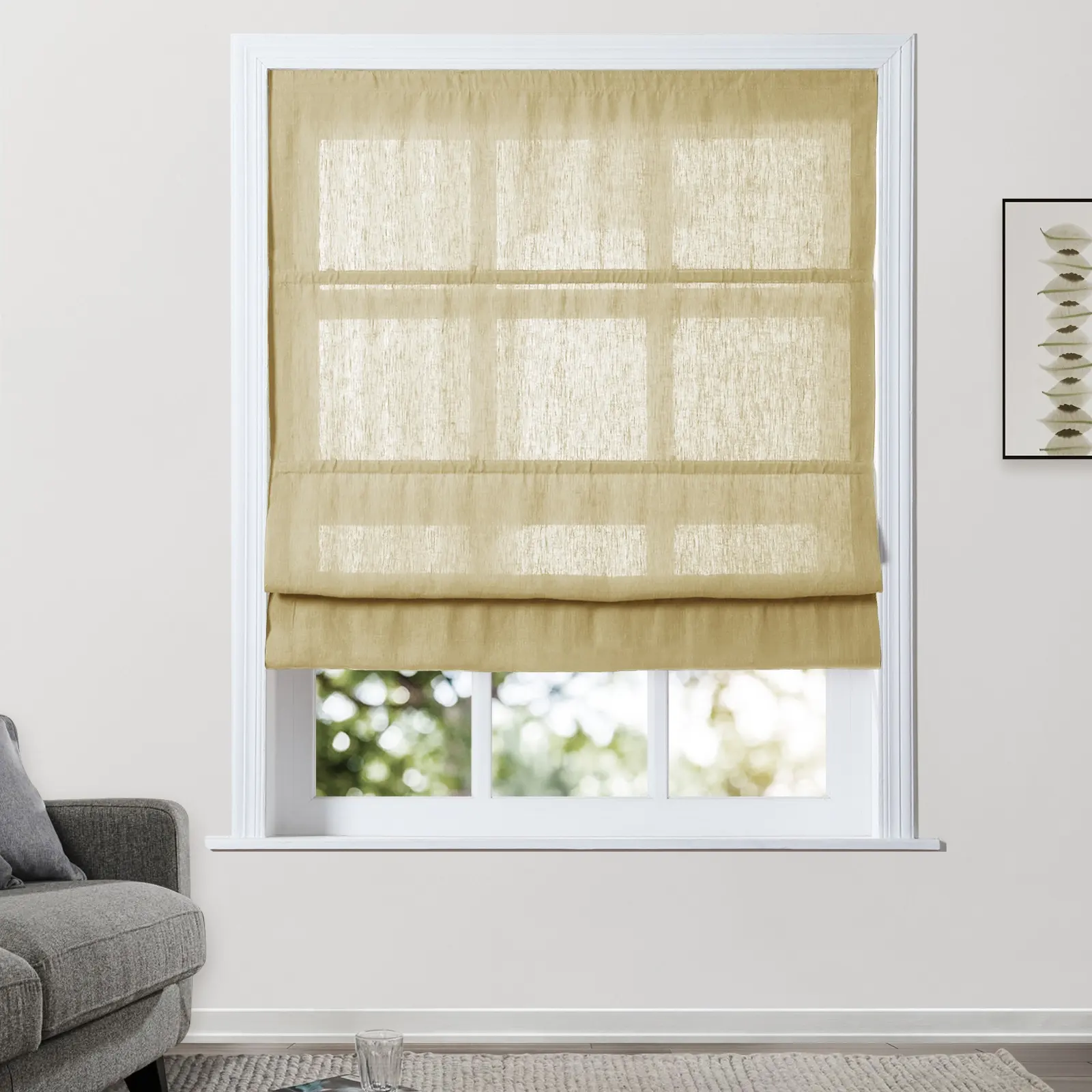 Patti Belgian Linen Cordless Roman Shade Plus Size - Image 18