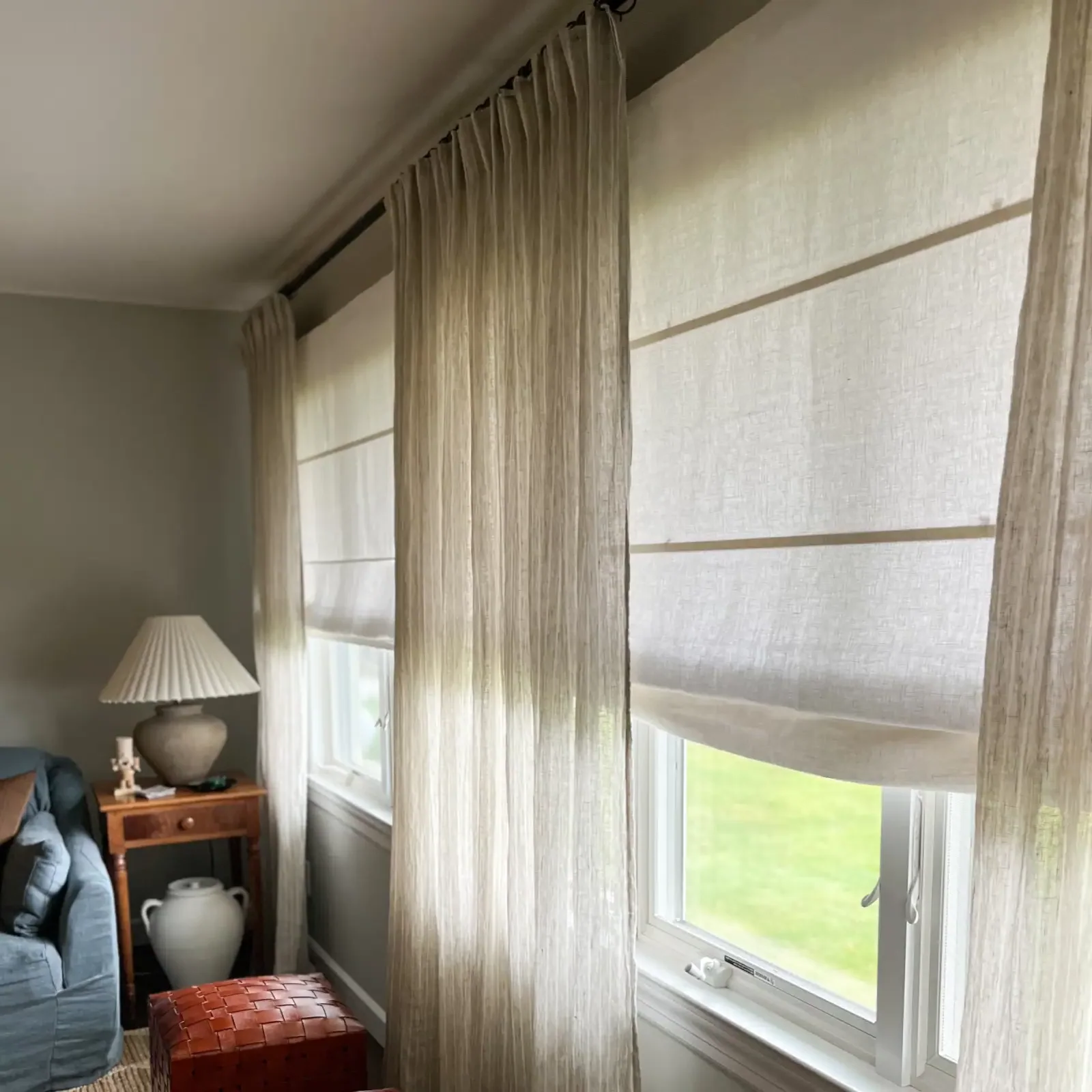Patti Belgian Linen Cordless Roman Shade Plus Size - Image 2