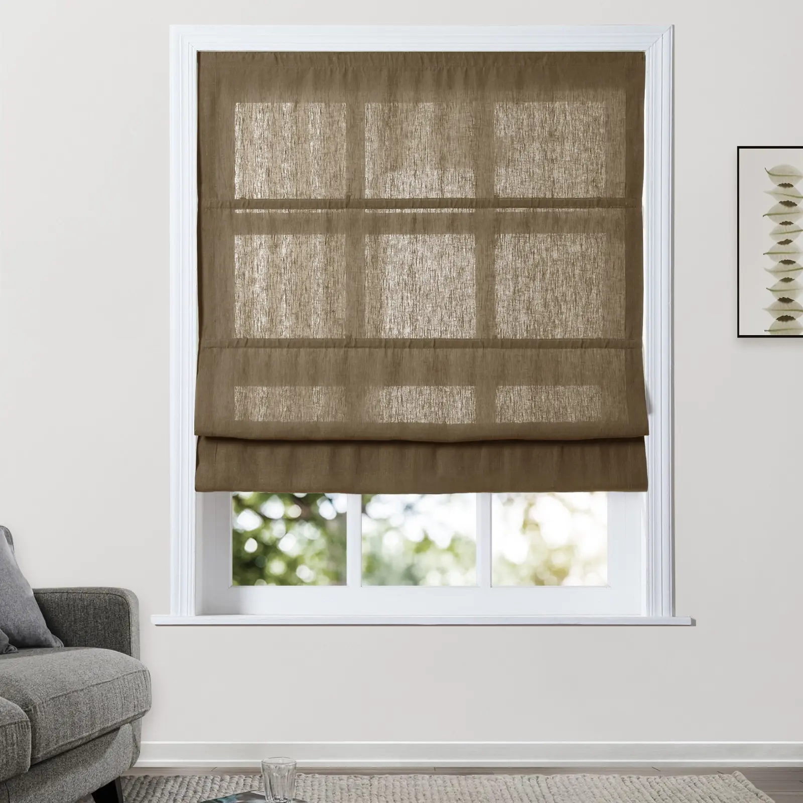Patti Belgian Linen Cordless Roman Shade Plus Size - Image 20