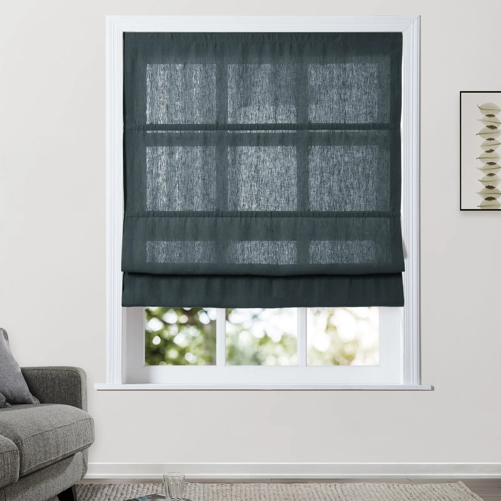 Patti Belgian Linen Cordless Roman Shade Plus Size - Image 23