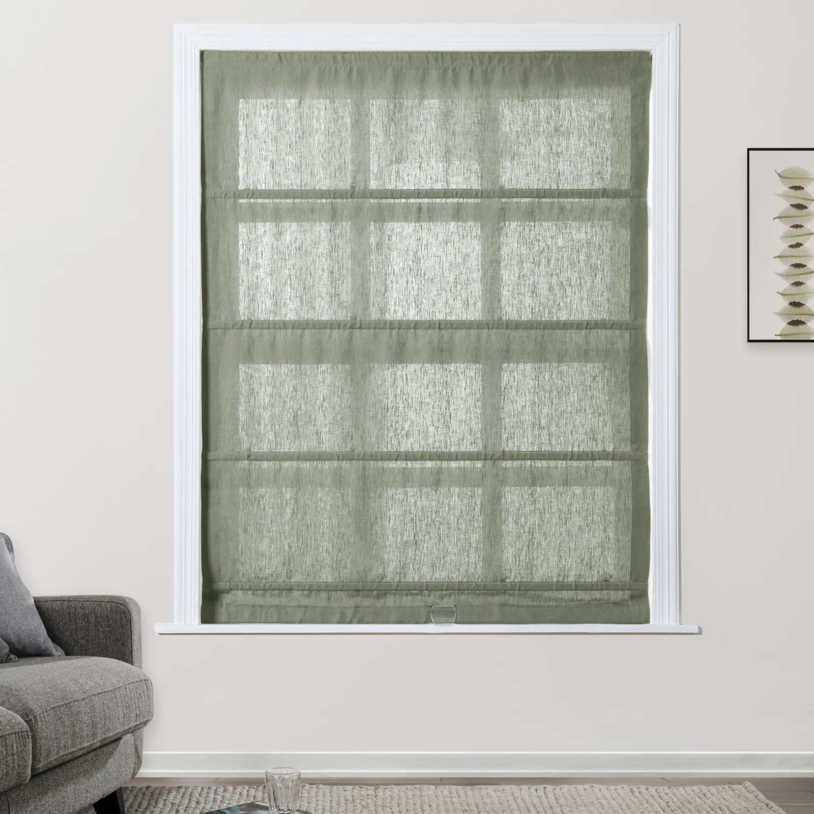 Patti Belgian Linen Cordless Roman Shade Plus Size - Image 33