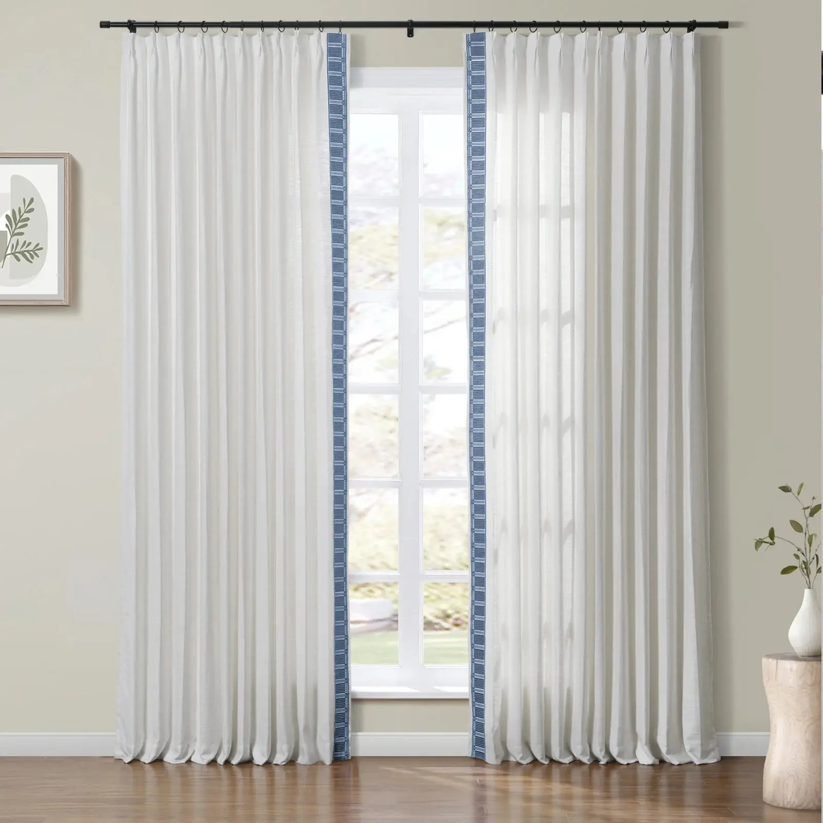 Patti Linen Curtains with Border Trim (Sold per Pair) - Image 12