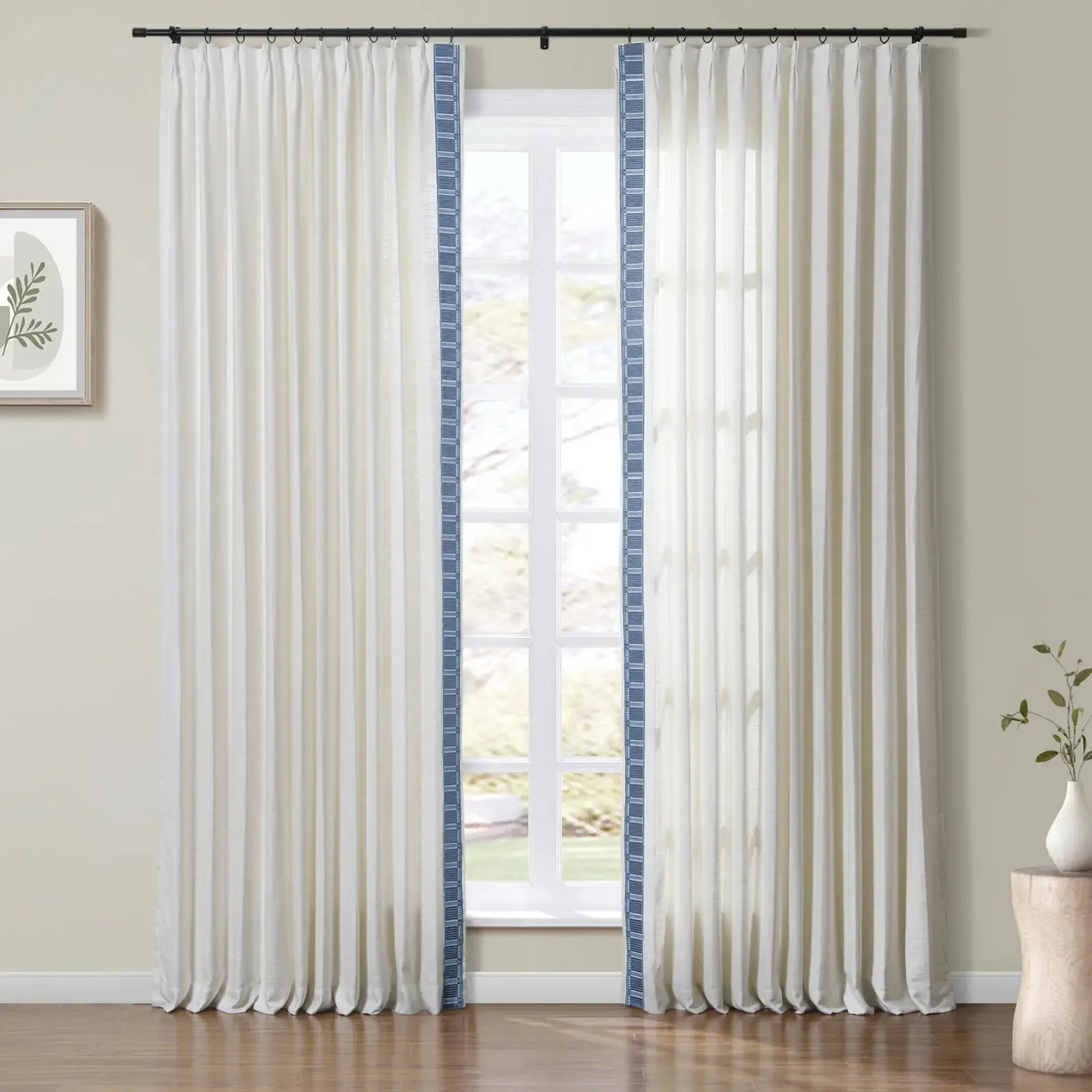 Patti Linen Curtains with Border Trim (Sold per Pair) - Image 13