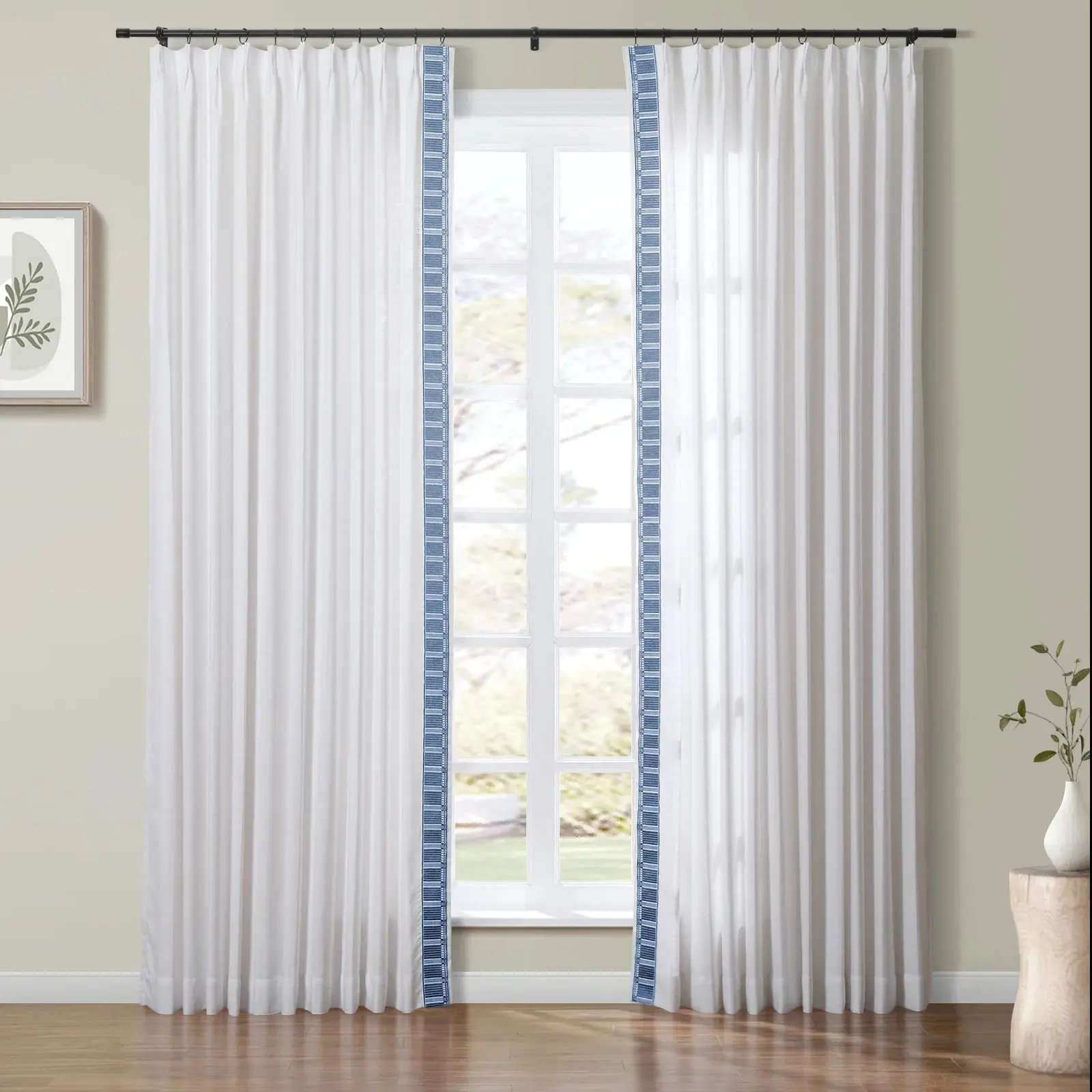 Patti Linen Curtains with Border Trim (Sold per Pair) - Image 6