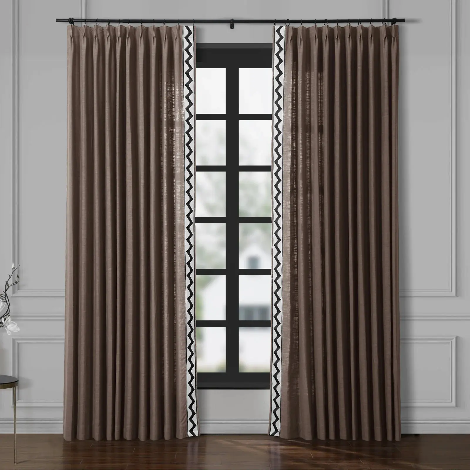Patti Linen Curtains with Border Trim (Sold per Pair) - Image 8