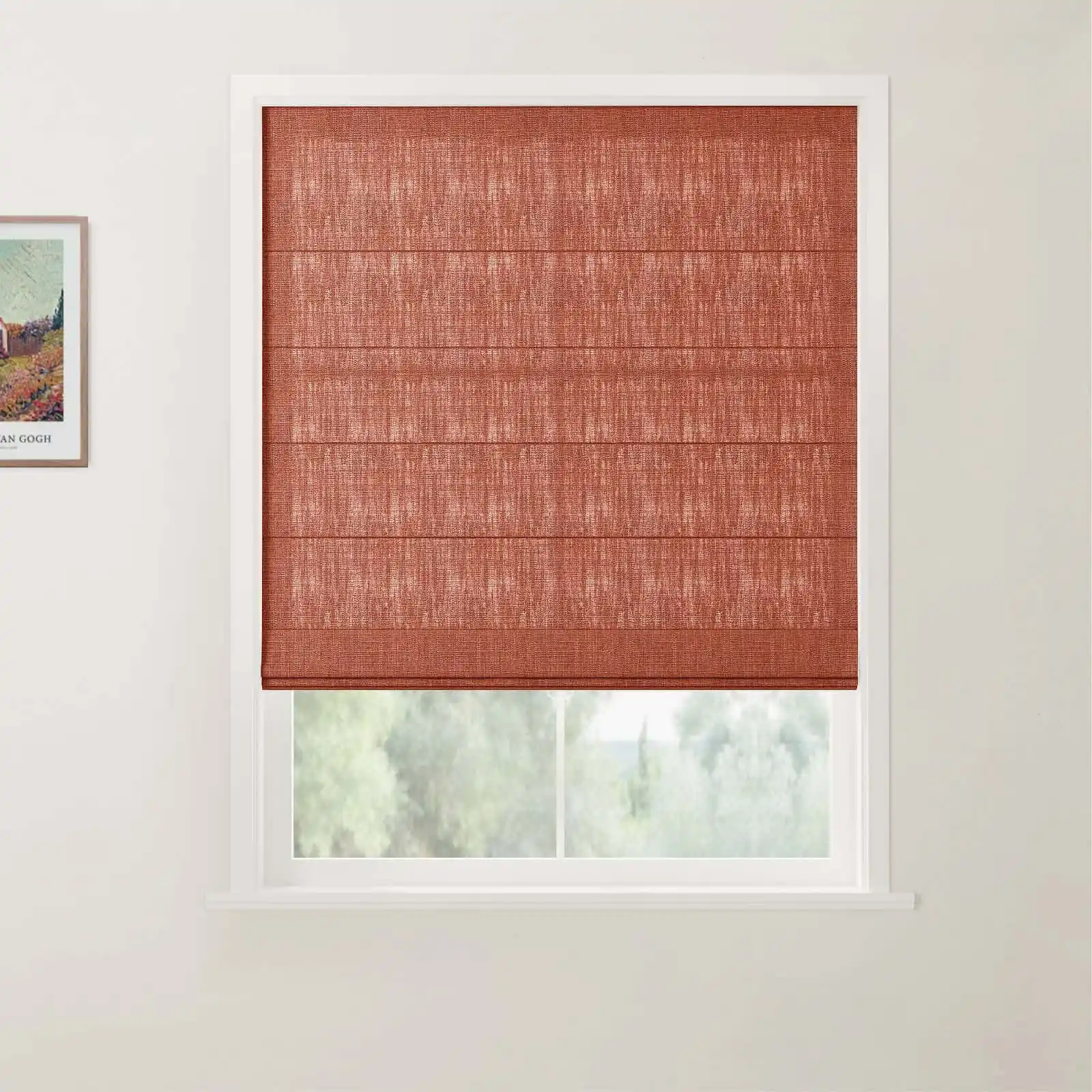 TWOPAGES Patti Linen Flat Fold Roman Shade Cordless - Image 35